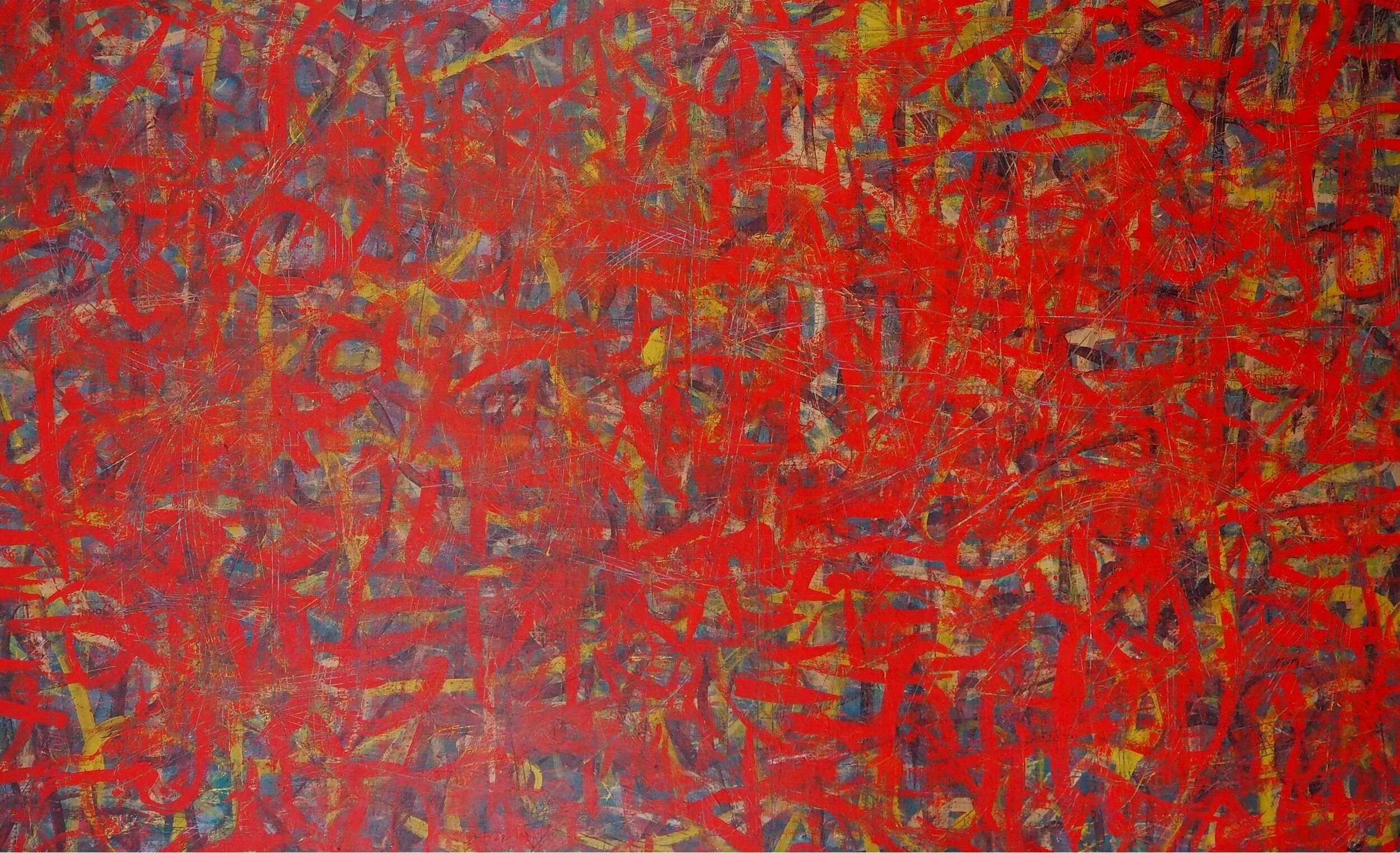 "In Transition", oils & acrylics on canvas, 48"x30", July of 2021; for a suggested purchase amount of $600