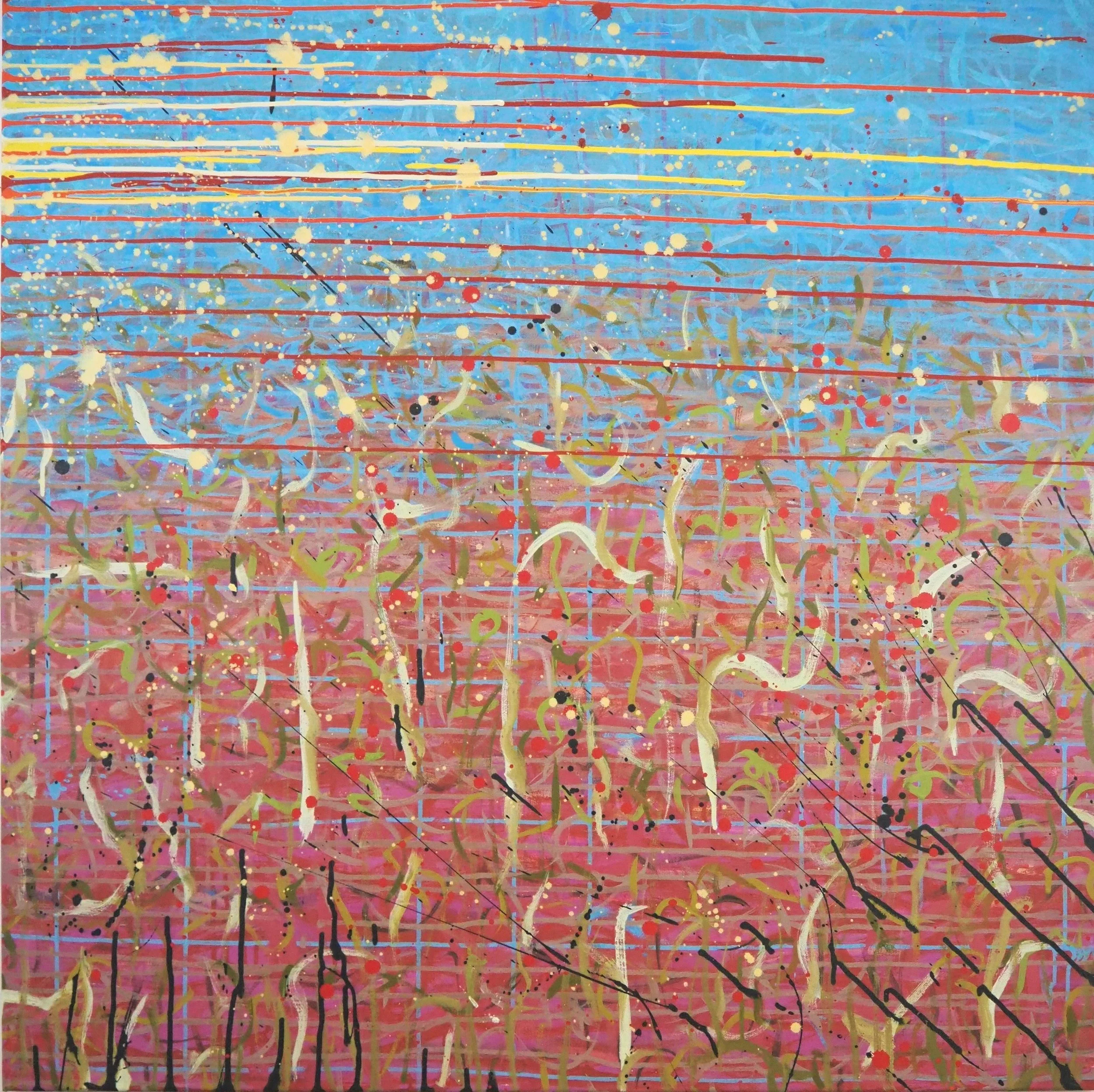 "Cropland", oils & acrylics on canvas, 36"x36", January of 2022; not available
