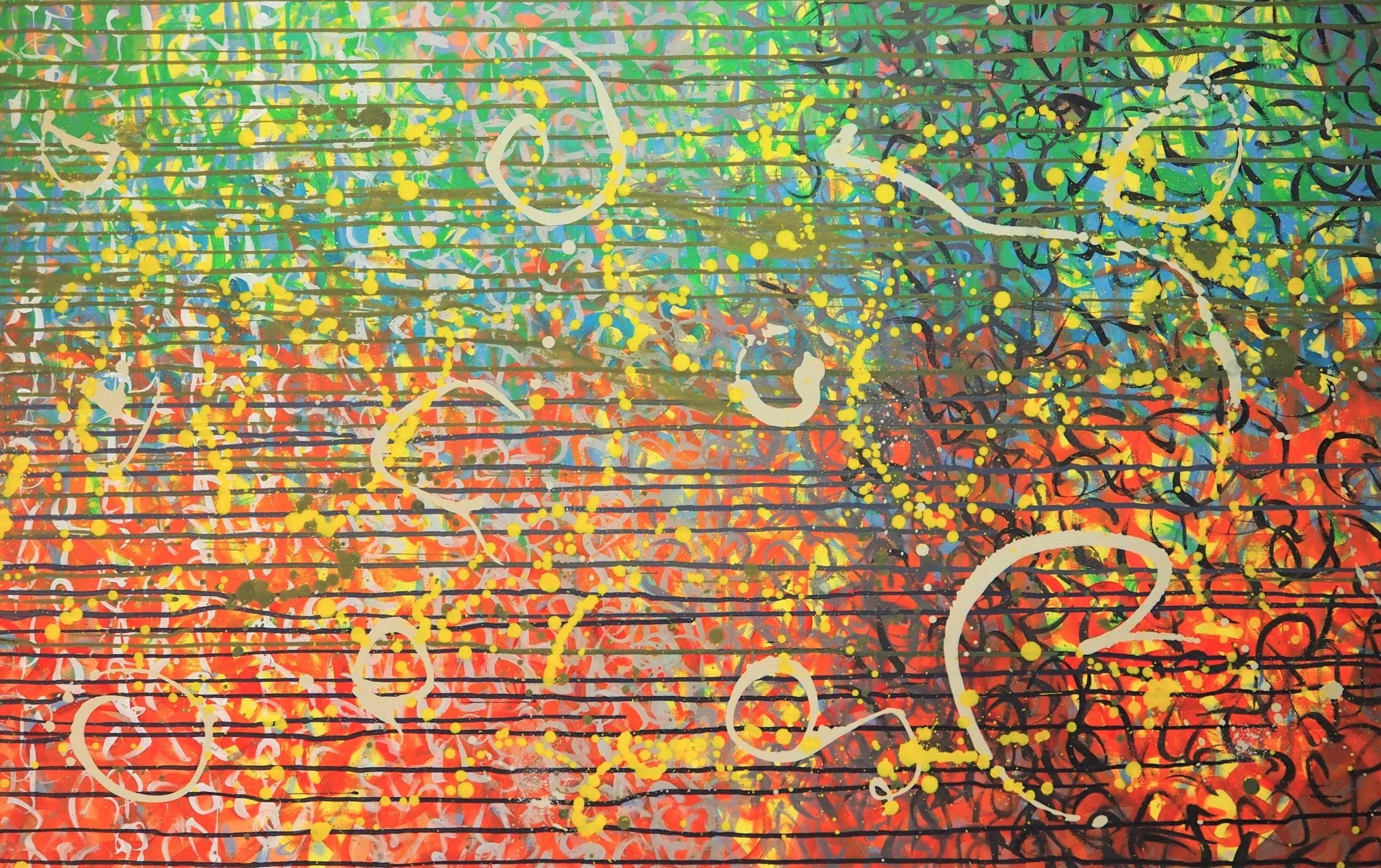 "A Piteousness of Doves (mass extinction)", oils over acrylics on canvas, 48"x30". completed May of 2023; for a suggested purchase amount of $750