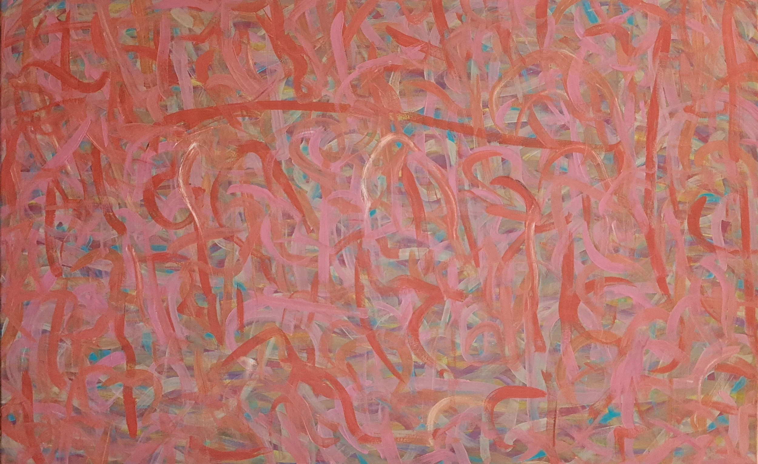 "In Community", 30"x48", oils atop acrylics, completed January of 2025, for a suggested purchase amount of $725