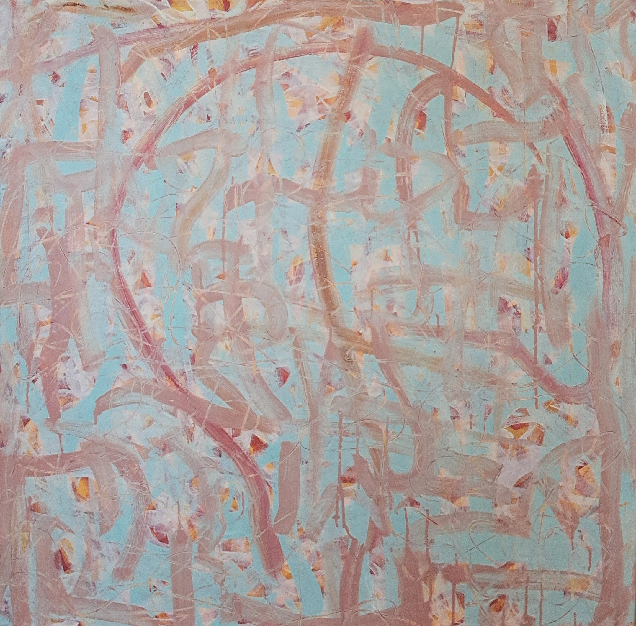 "Respite", 36"x36", oils atop acrylics, completed March of 2026, for a suggested purchase amount of $700