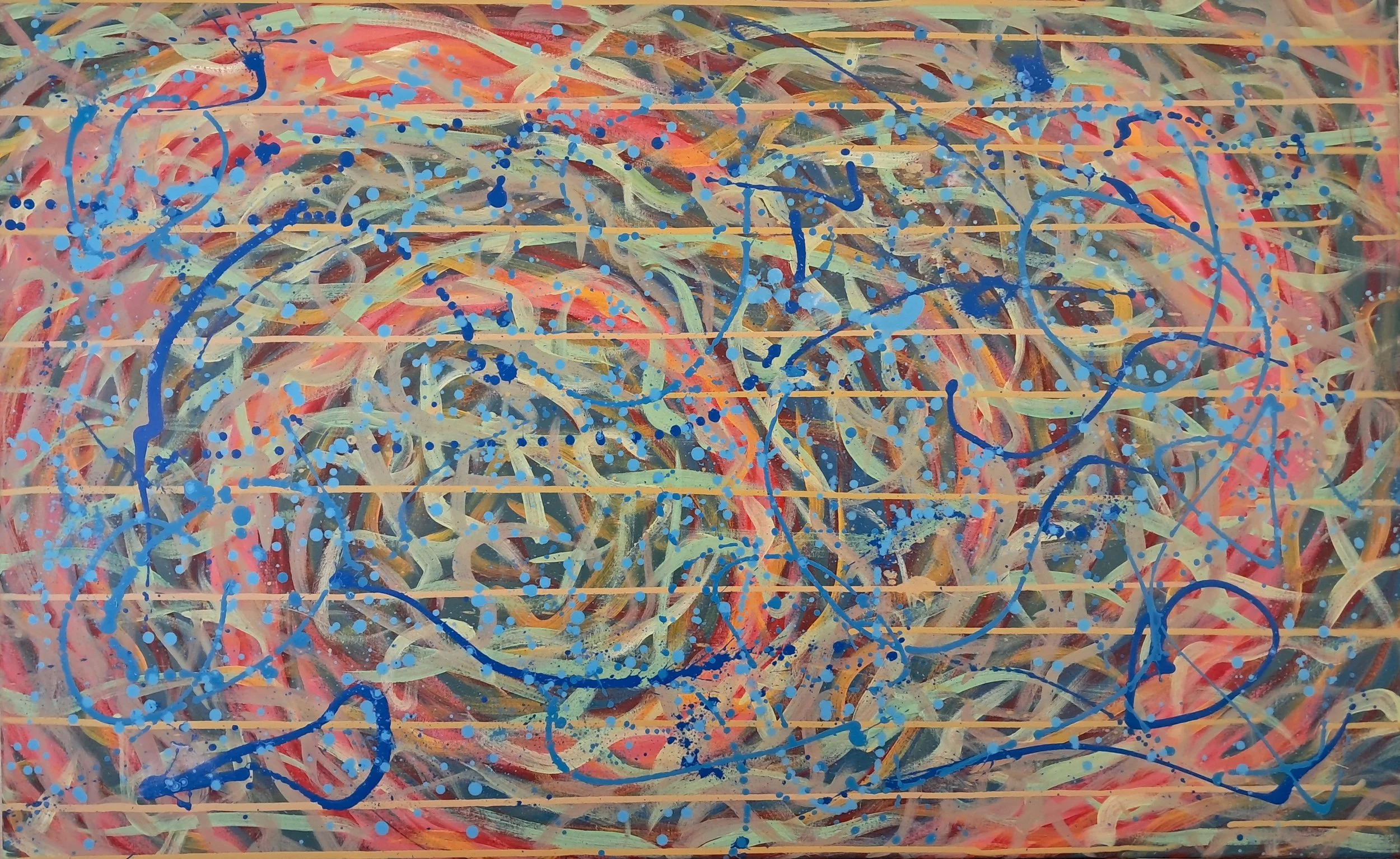 "Summer Wrap-Up", 30"x48", oils atop acrylics, completed September of 2024, for a suggested purchase amount of $800