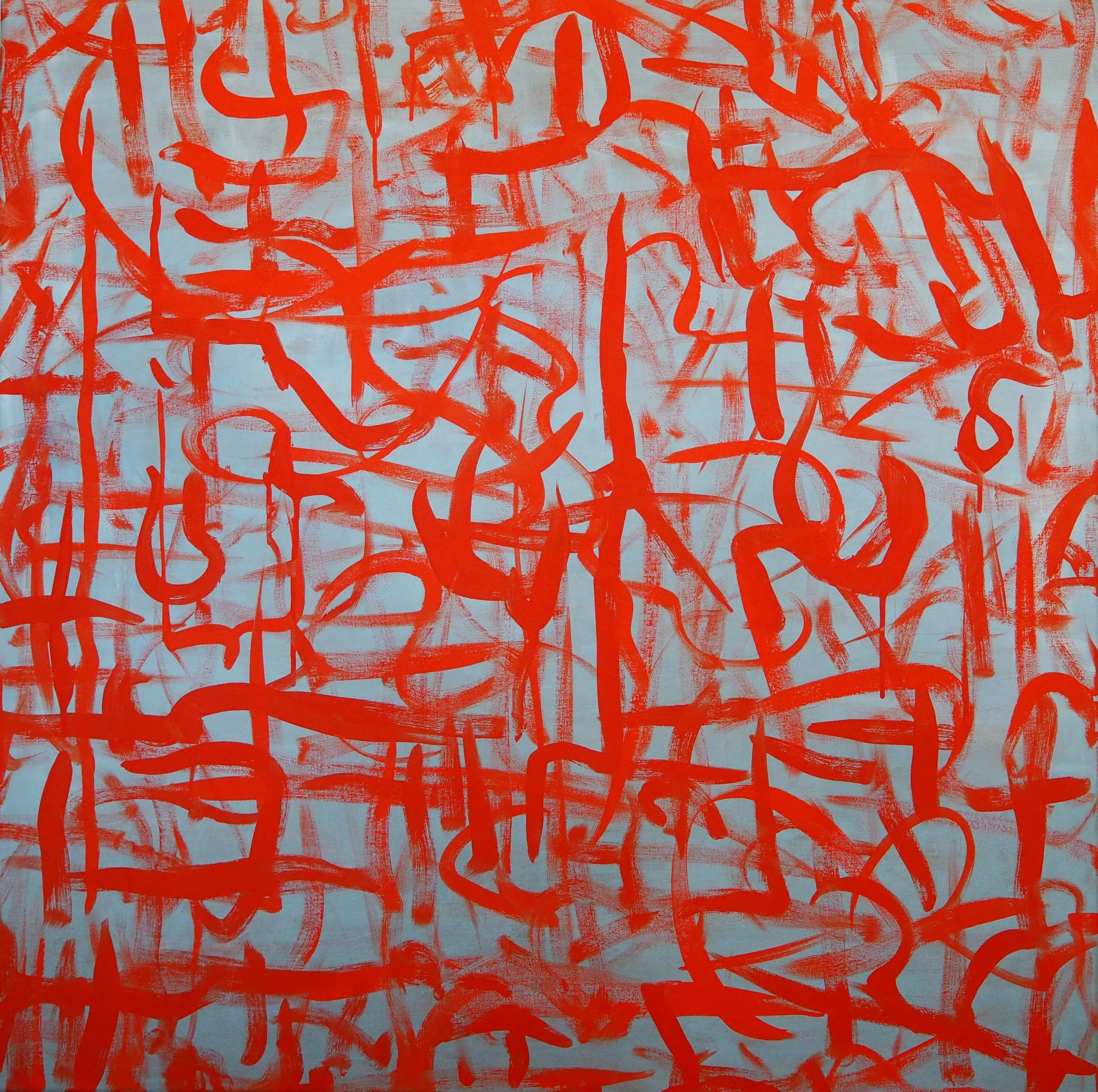 "Yet To Be Translated", 36"x36", oils atop acrylics, completed October of 2023, for a suggested purchase amount of $650