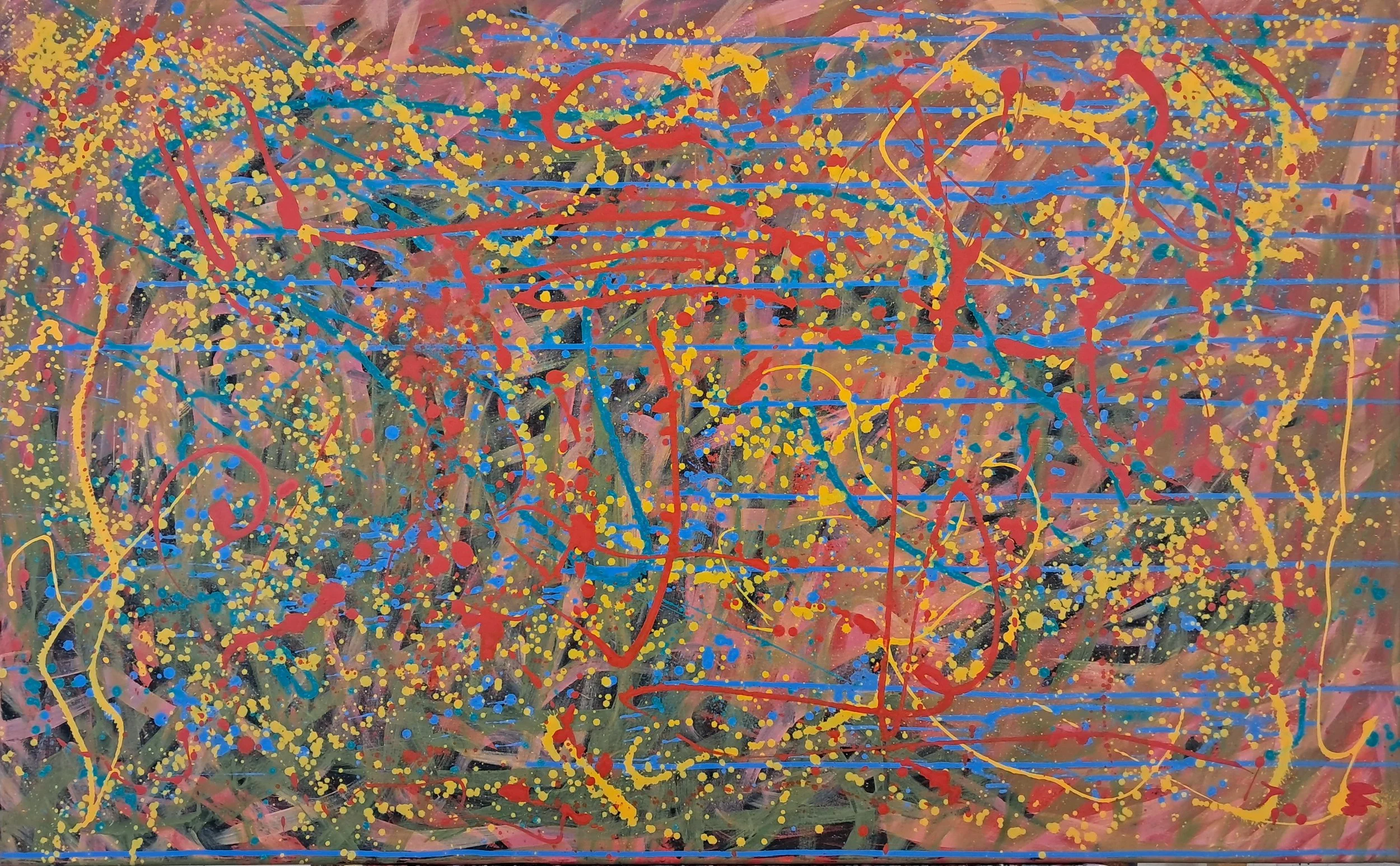 "Scheherazade", 30"x48", oils atop acrylics, completed January of 2024, for a suggested purchase amount of $800