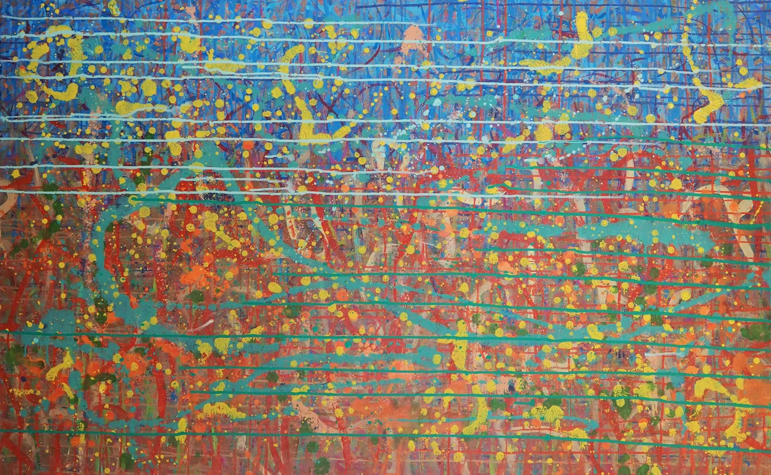 "Summer Evening", oils over acrylics on canvas, 48"x30". completed August of 2022; for a suggested purchase amount of $750