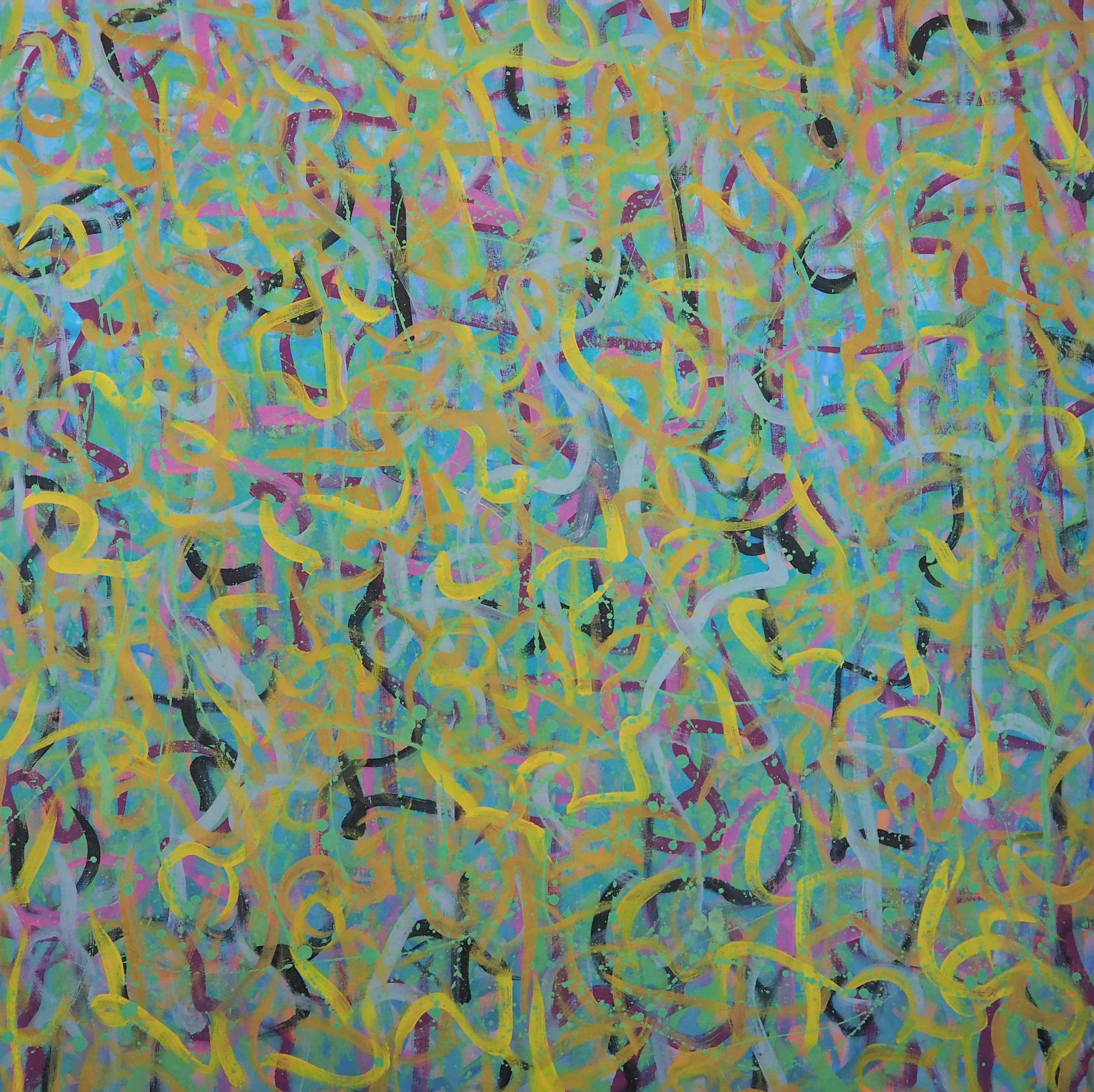 "Violets", oils over acrylics on canvas, 36"x36". completed November of 2022; for a suggested purchase amount of $675