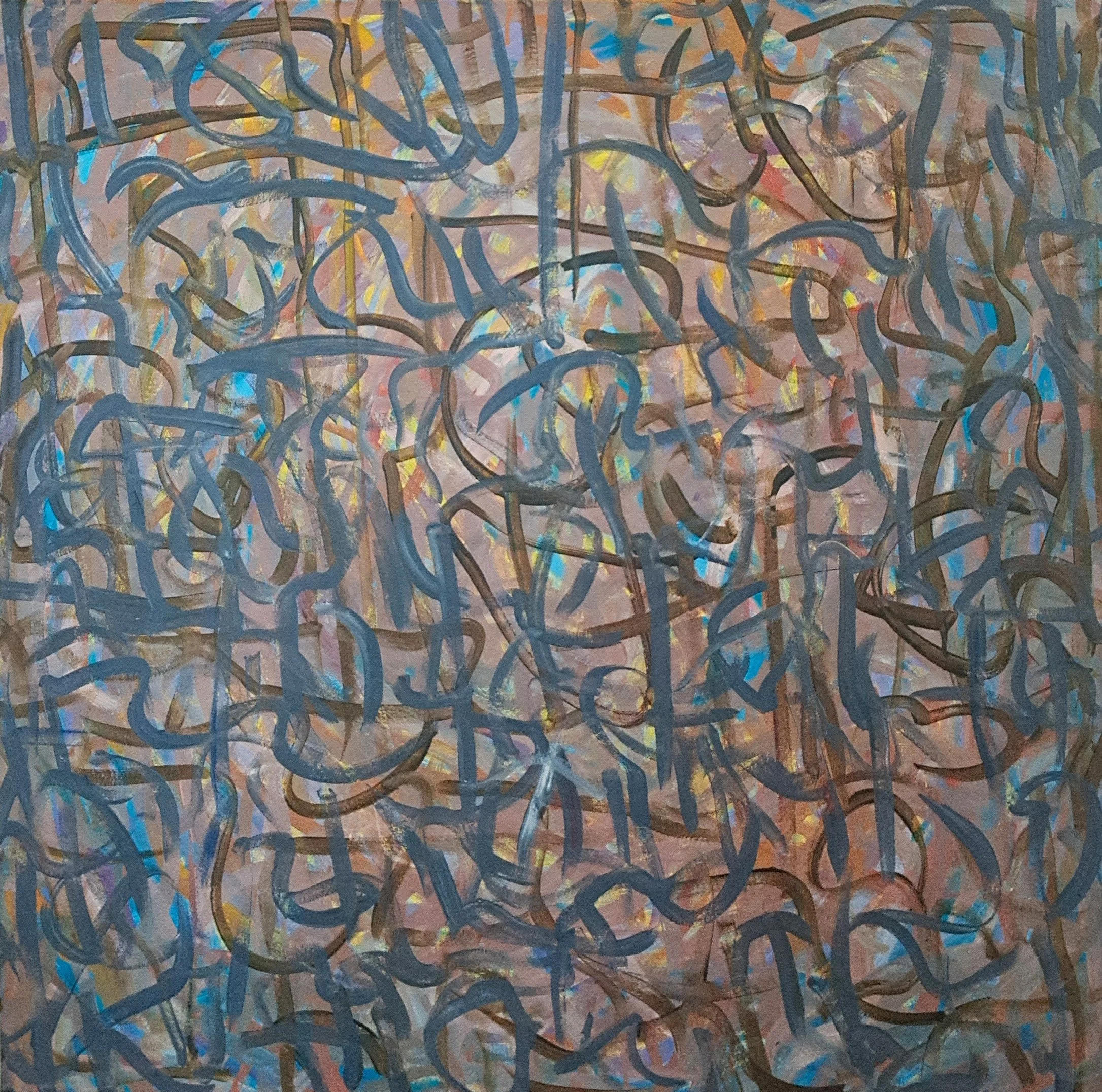 "Mirror, Mirror", 36"x36", oils atop acrylics, completed December of 2025, for a suggested purchase amount of $700