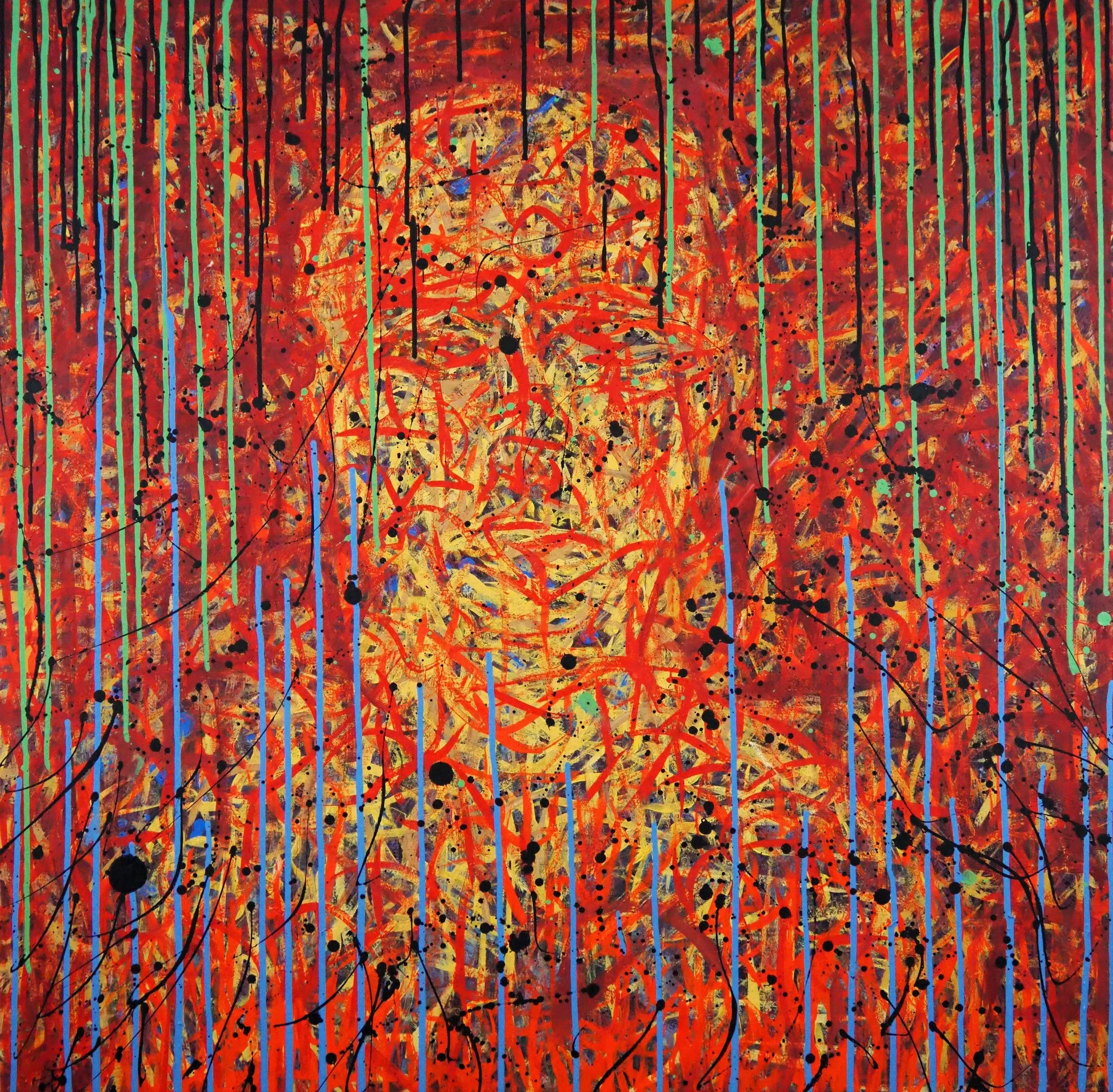 "Child Within", oils & acrylics on canvas, 36"x36", December of 2021; for a suggested purchase amount of $350