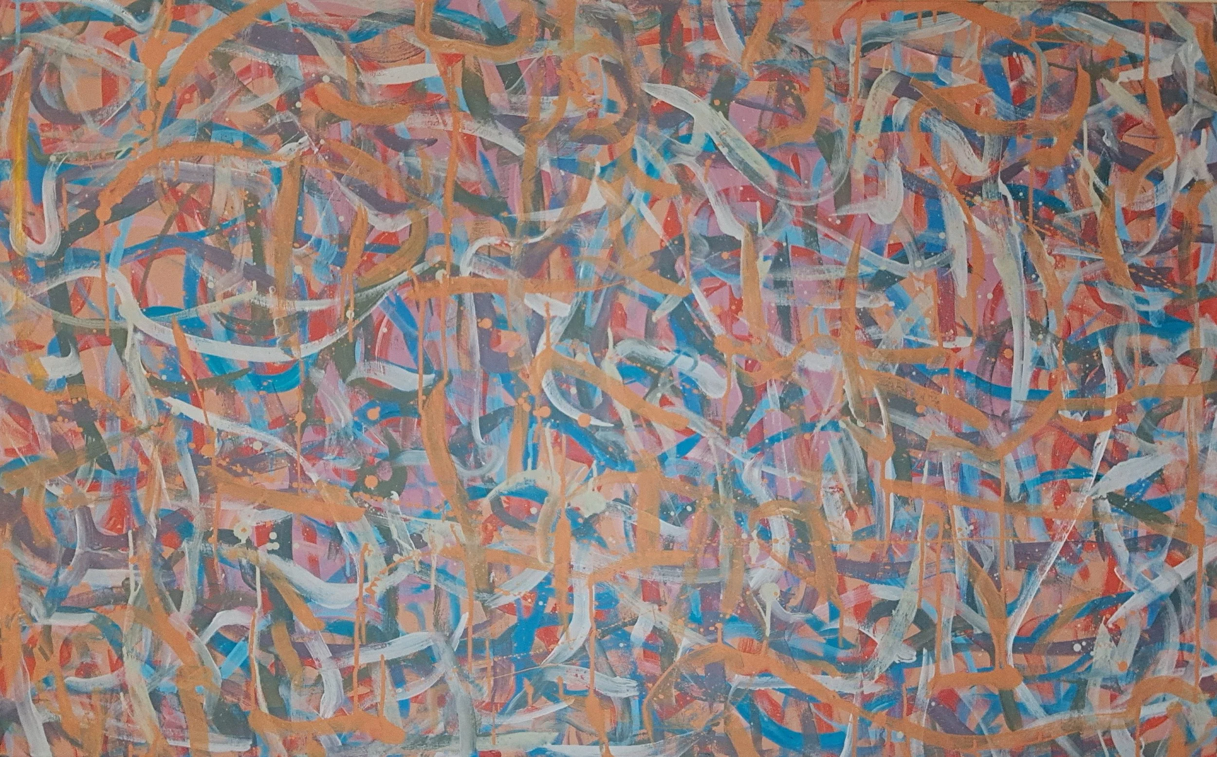 "Comfort Blanket", 30"x48", oils atop acrylics, completed August of 2025, for a suggested purchase amount of $750