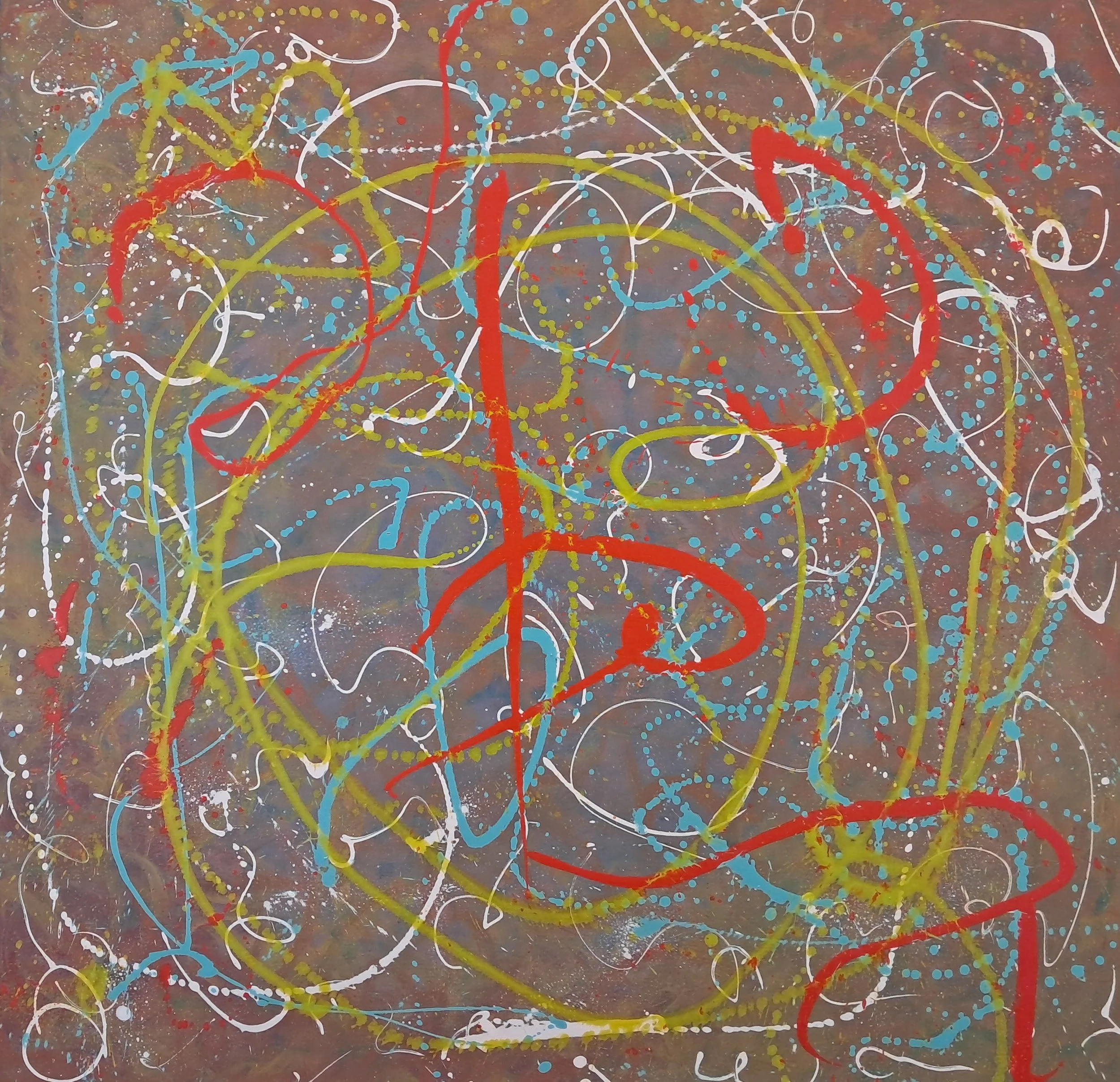"Contemplative Mind", 36"x36", oils atop acrylics, completed November of 2023, for a suggested purchase amount of $675