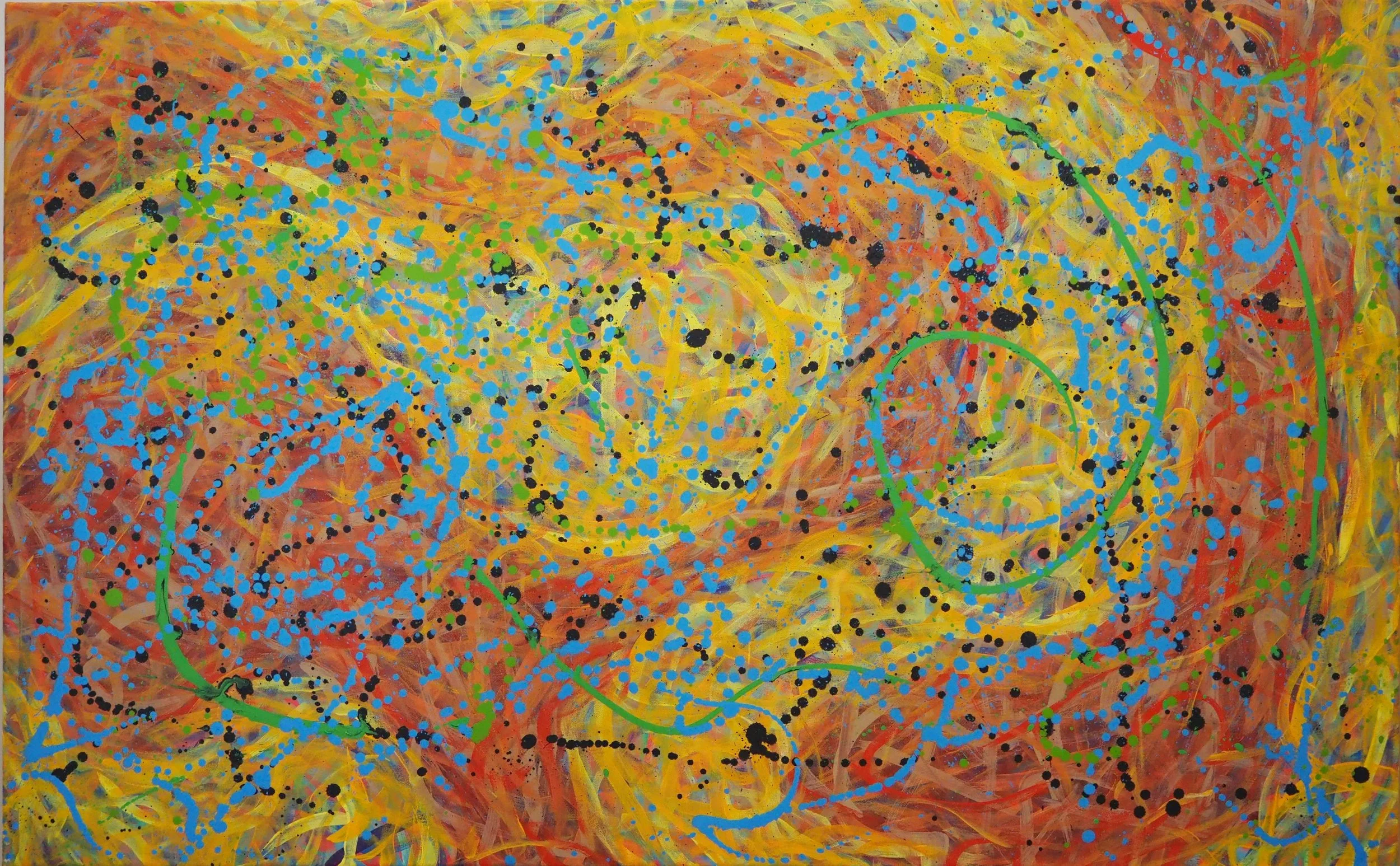 "Zephyr's Whisper", 30"x48", oils atop acrylics, completed November of 2023, for a suggested purchase amount of $800