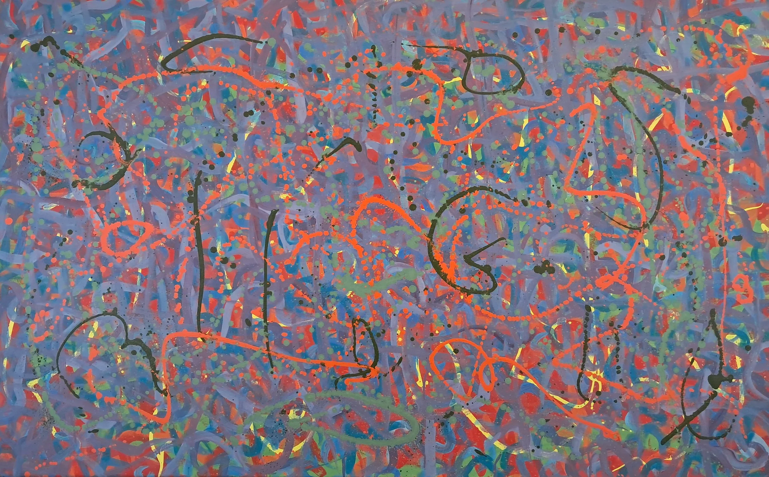 "Gloria in Excelsis", 30"x48", oils atop acrylics, completed December of 2023, for a suggested purchase amount of $750
