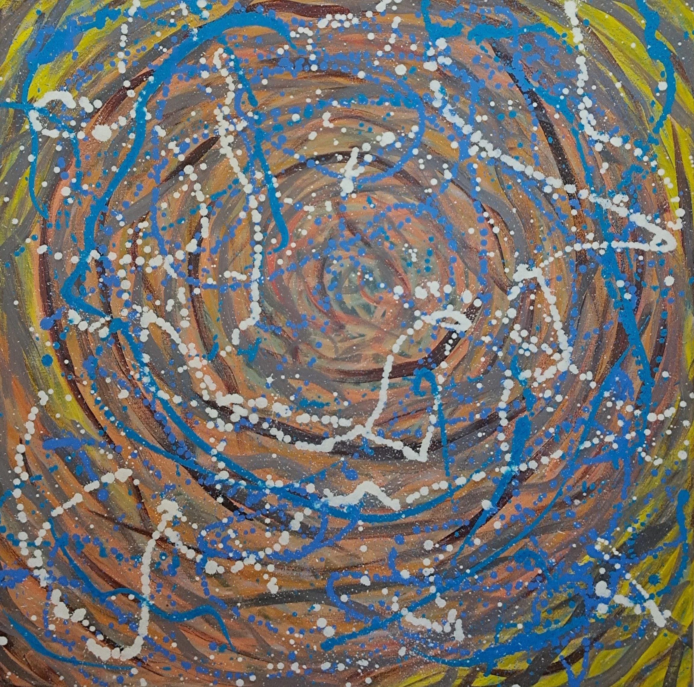 "A Compelling Need", 36"x36", oils atop acrylics, completed March of 2025, for a suggested purchase amount of $750