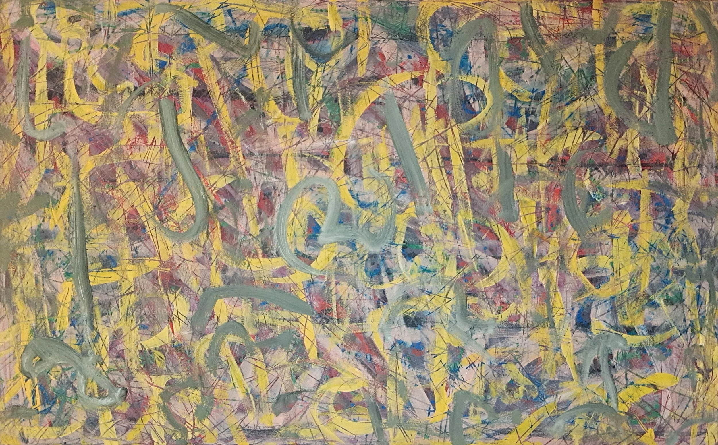 "Soft Cacti", 30"x48", oils atop acrylics, completed June of 2025, for a suggested purchase amount of $800