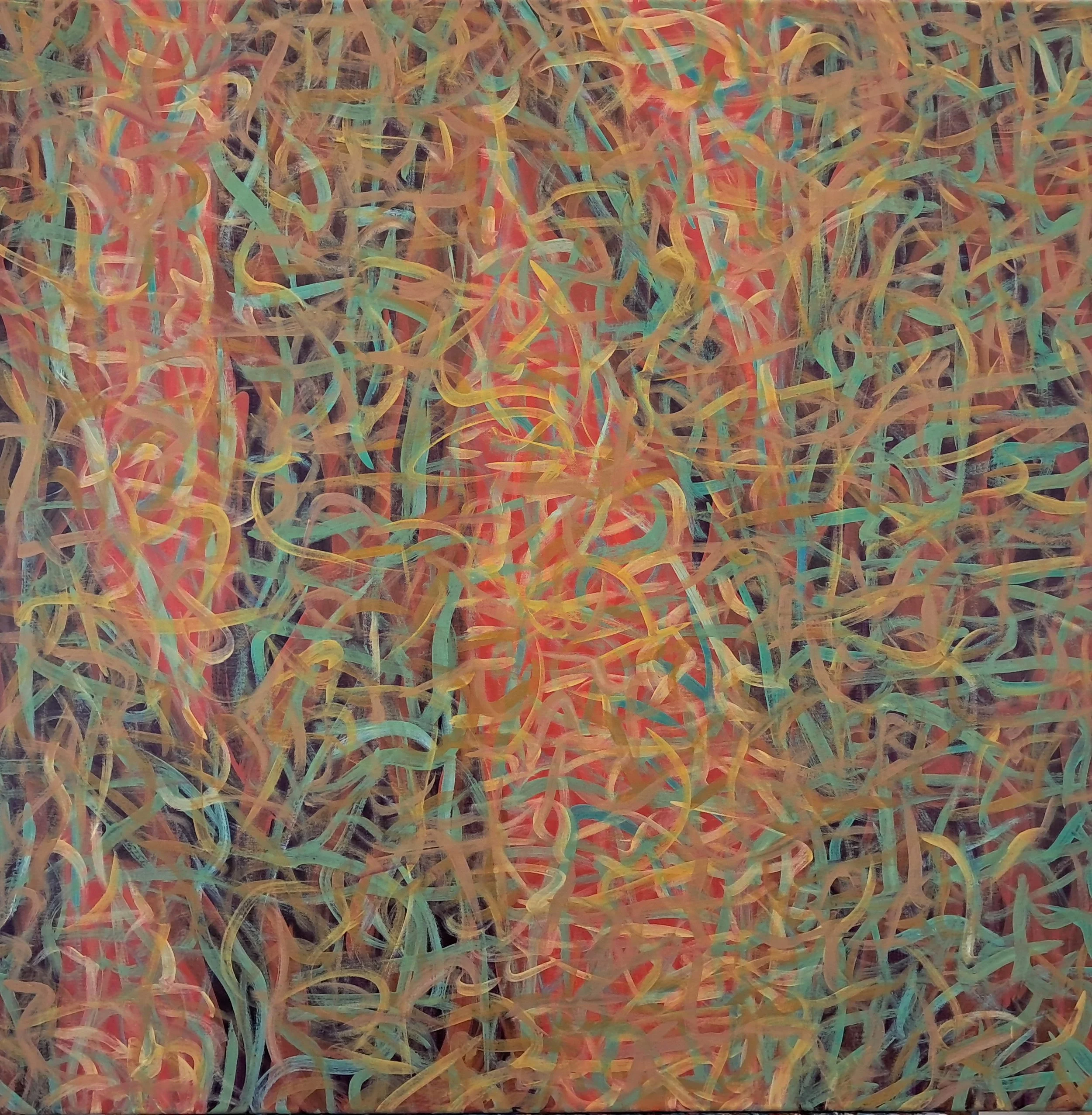 "Passersby", 36"x36", oils atop acrylics, completed March of 2024, for a suggested purchase amount of $700