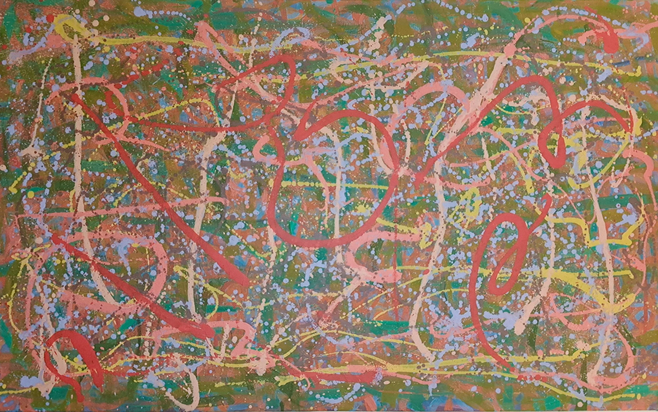 "Love Letter", 30"x48", oils atop acrylics, completed February of 2025, for a suggested purchase amount of $750
