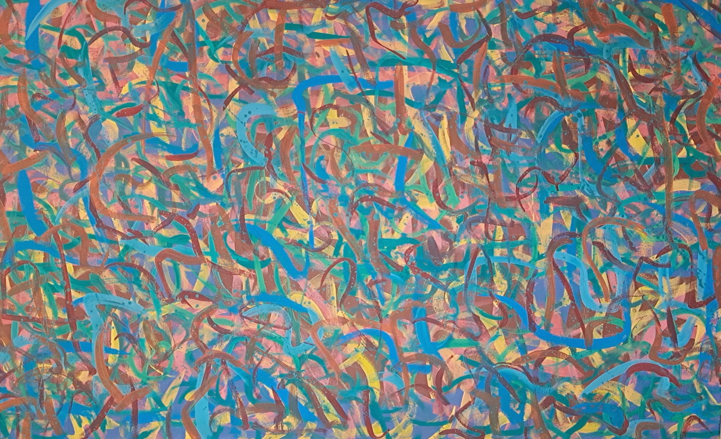 "For Puerto Rico!", 30"x48", oils atop acrylics, completed October of 2025, for a suggested purchase amount of $700