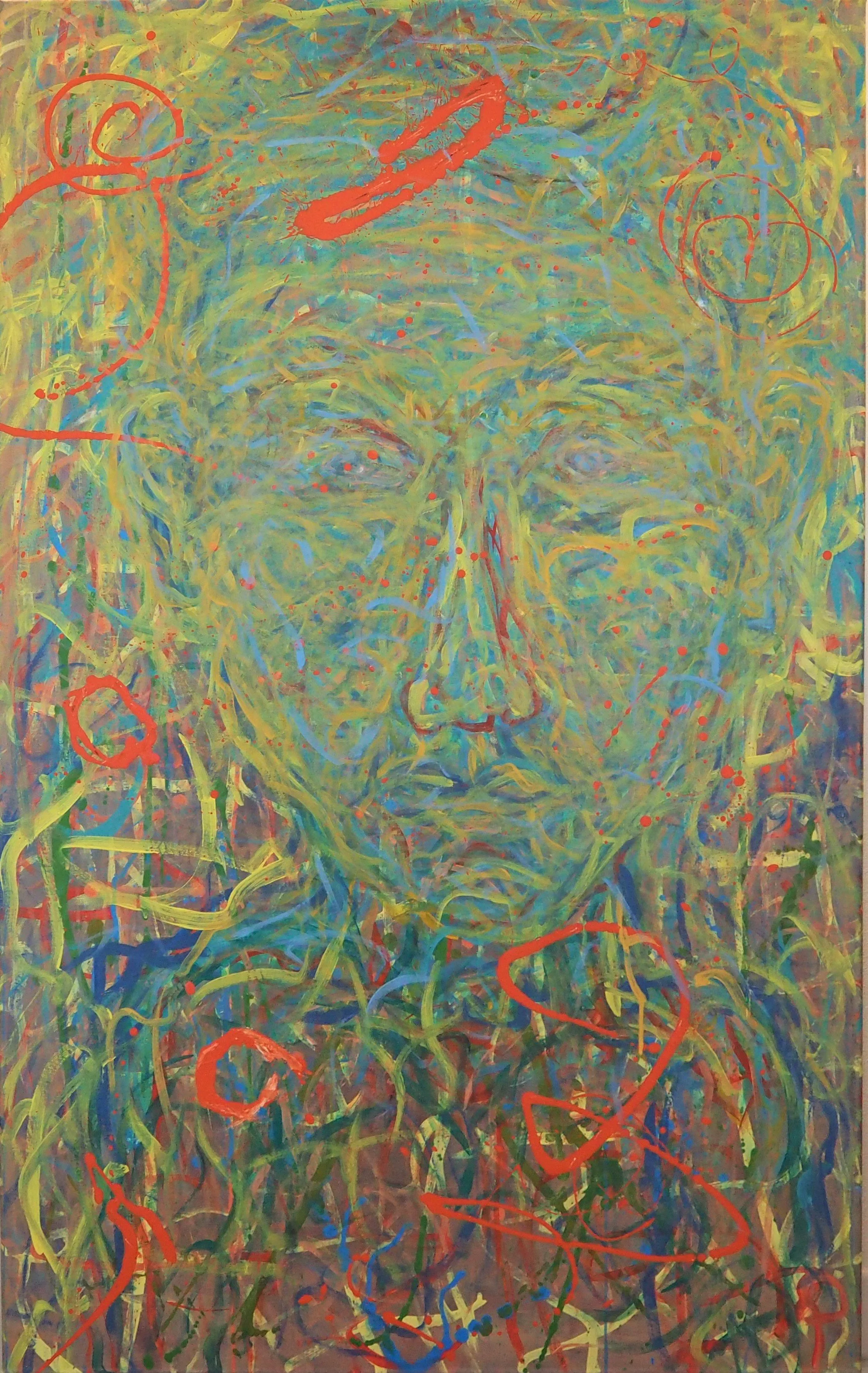 "One of Four", 30"x48", oils atop acrylics on canvas, completed October of 2022, not available