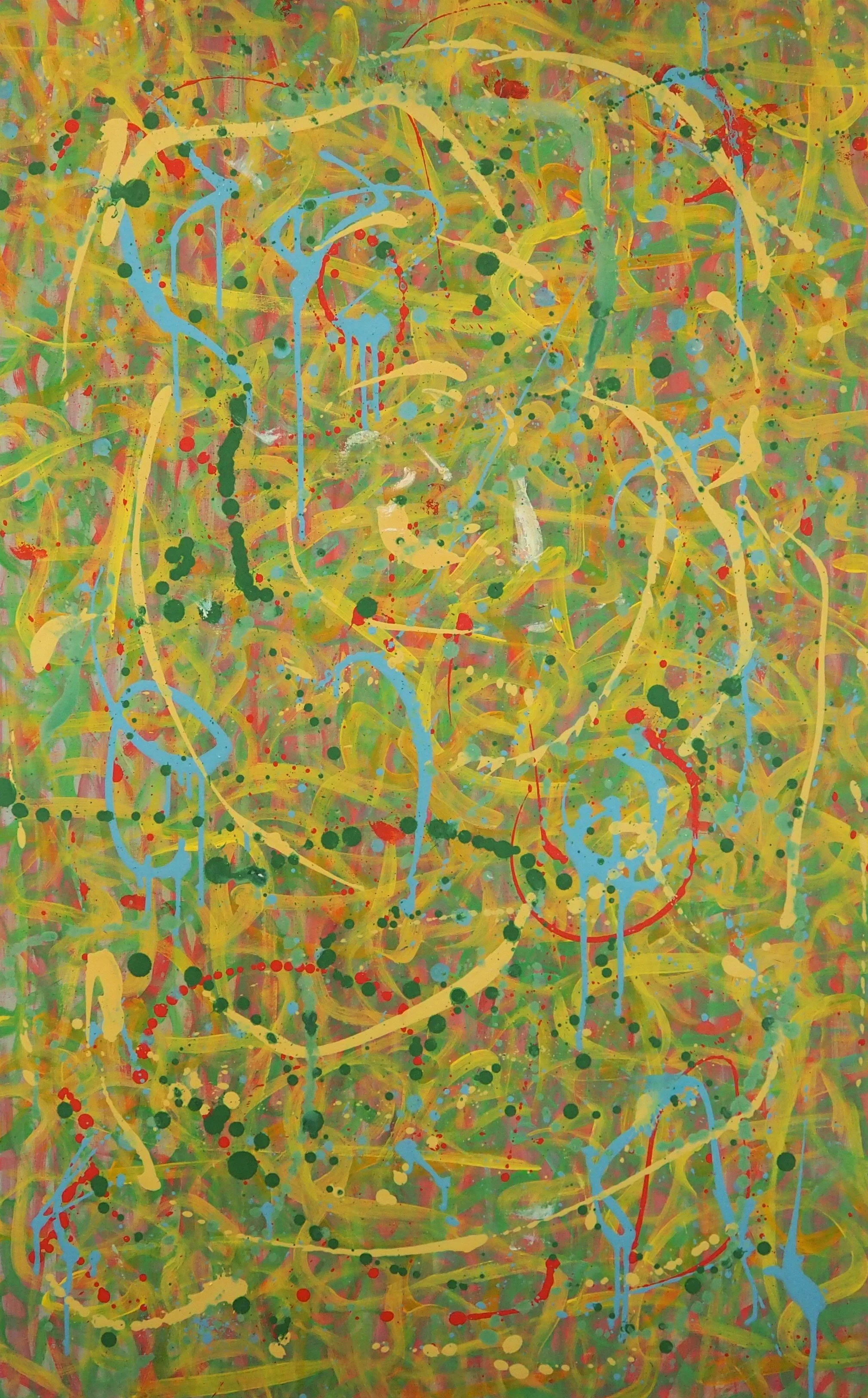 "Omen of Spring", oils over acrylics on canvas, 30"x48". completed January of 2023; for a suggested purchase amount of $750