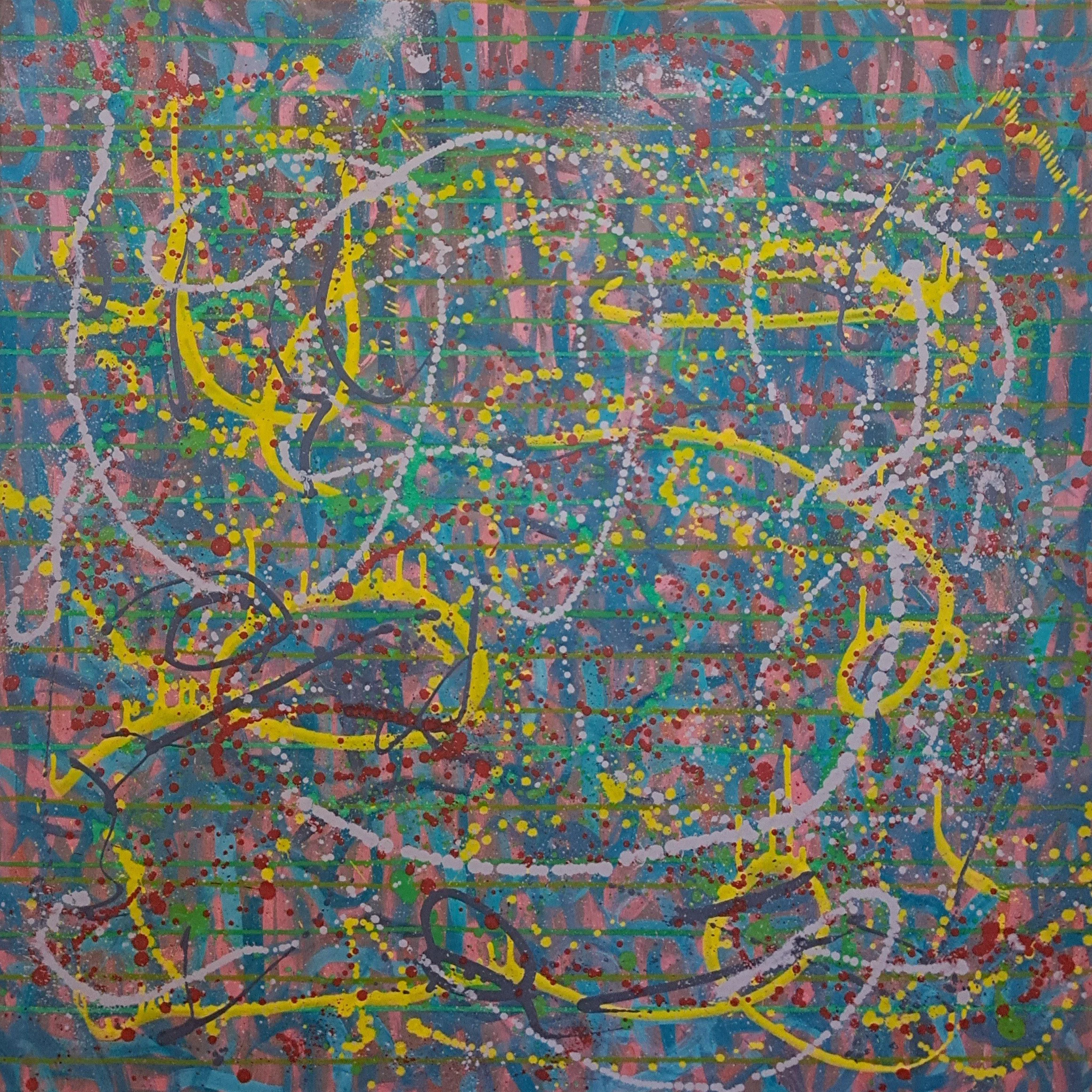 "They/Them, We/Us (an 11/20 remembrance)", 36"x36", oils atop acrylics, completed November of 2024, for a suggested purchase amount of $700