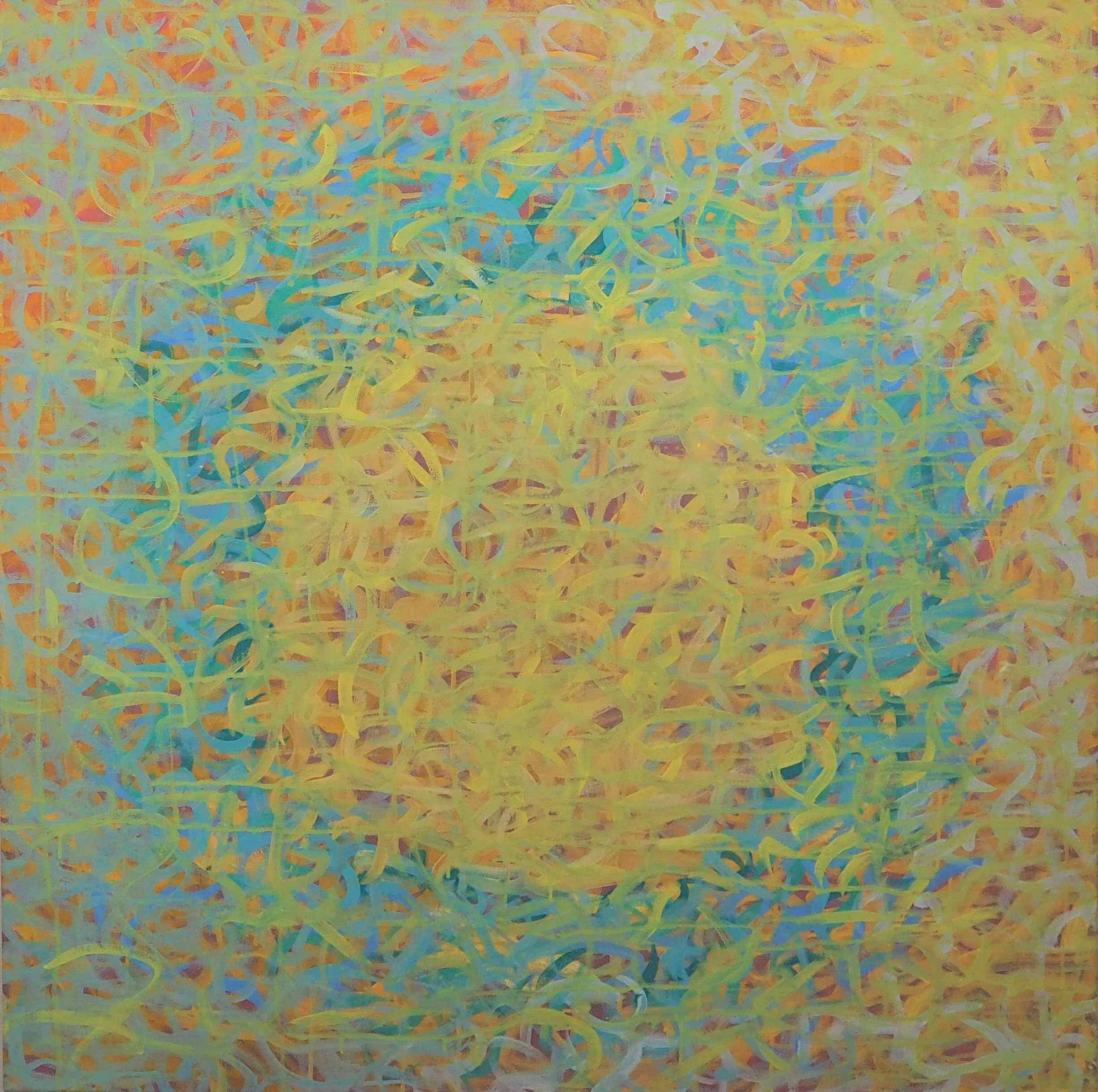 "Steadfast, oils over acrylics on canvas, 36"x36". completed August of 2022; for a suggested purchase amount of $675