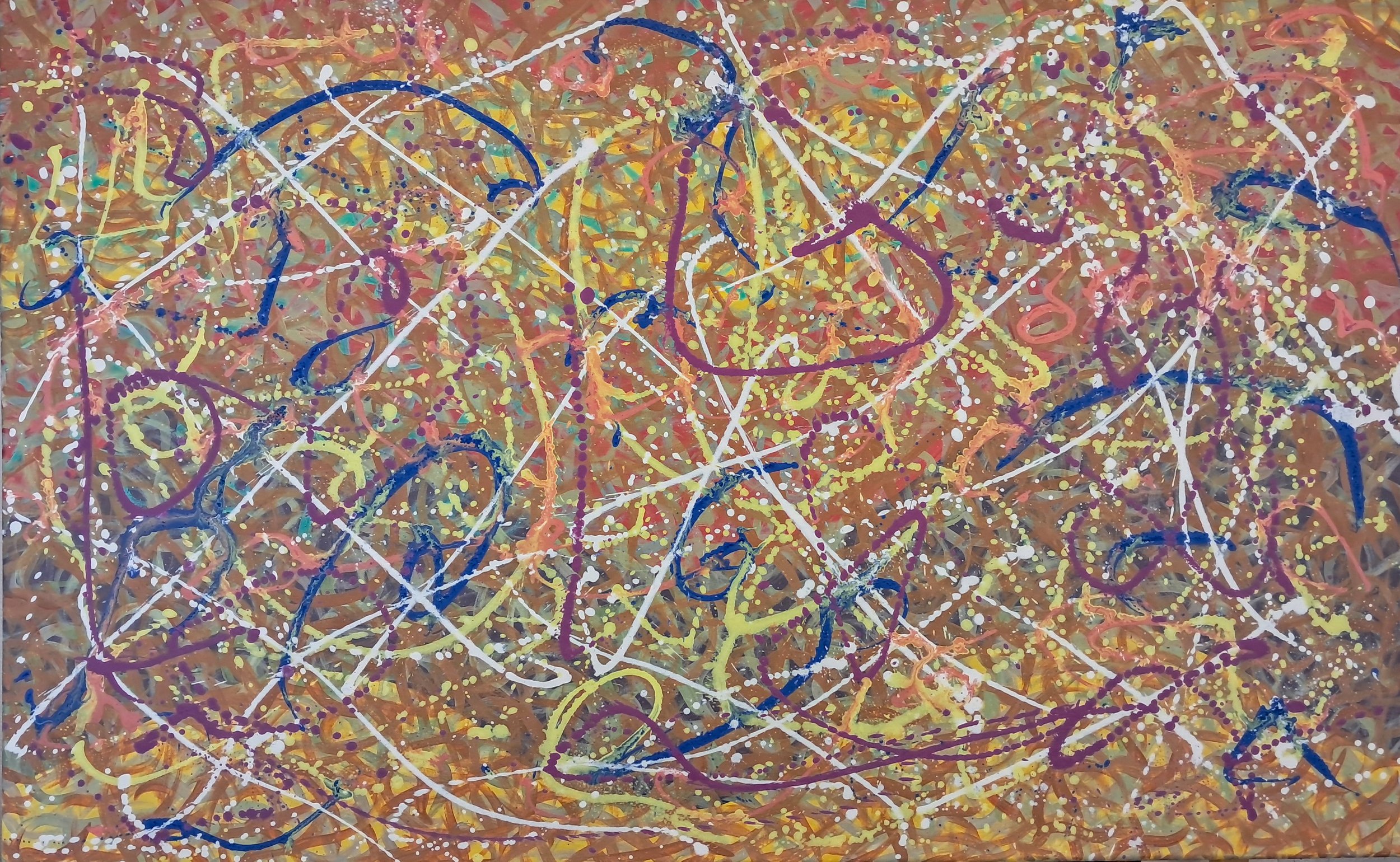 "Calypsonian Wedding (when both grooms wore white)", 30"x48", oils atop acrylics, completed February of 2024, for a suggested purchase amount of $775