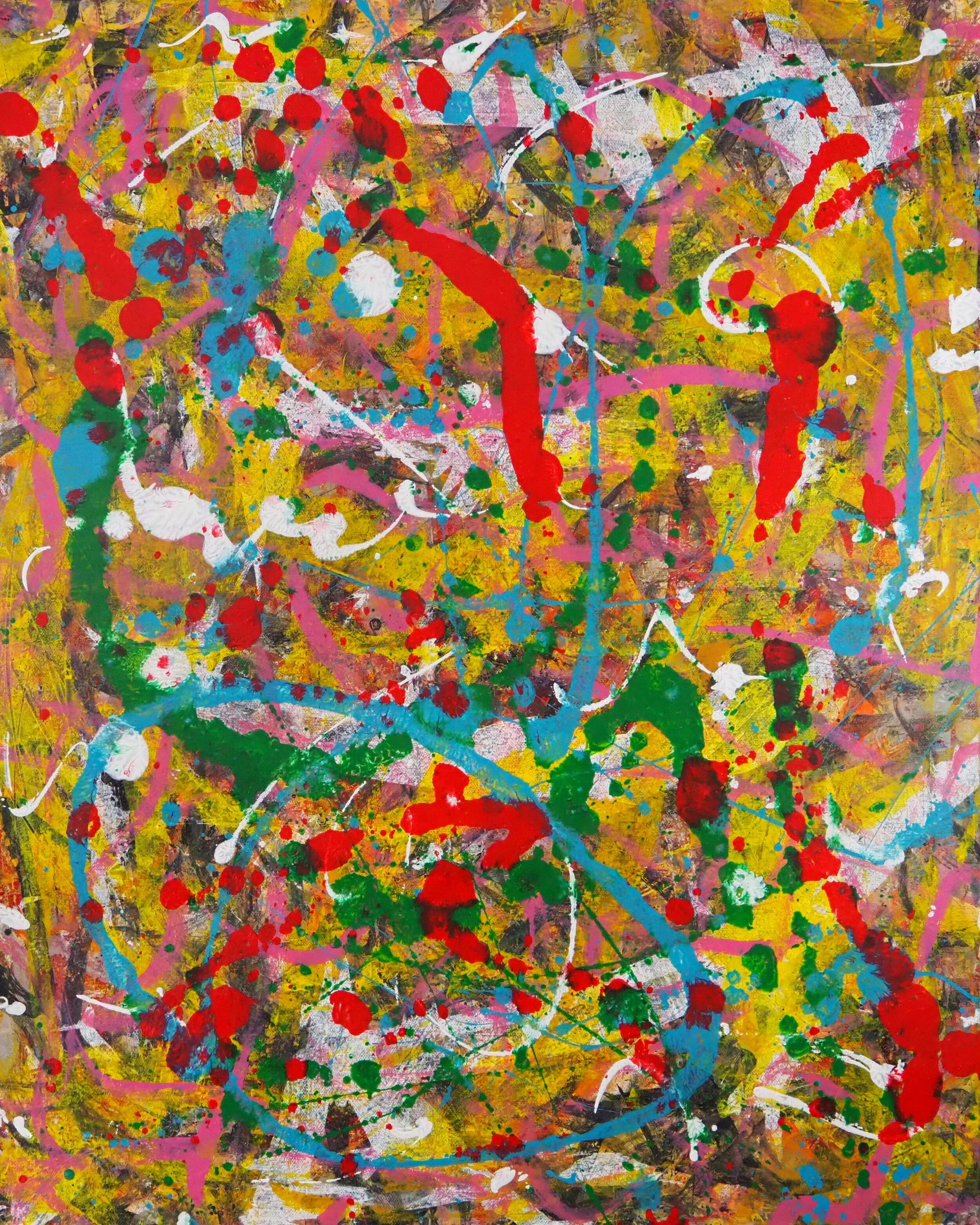 "Two Become One (left panel of diptych)", acrylics on canvas, 22"x30", November of 2020 (see combined photo below)