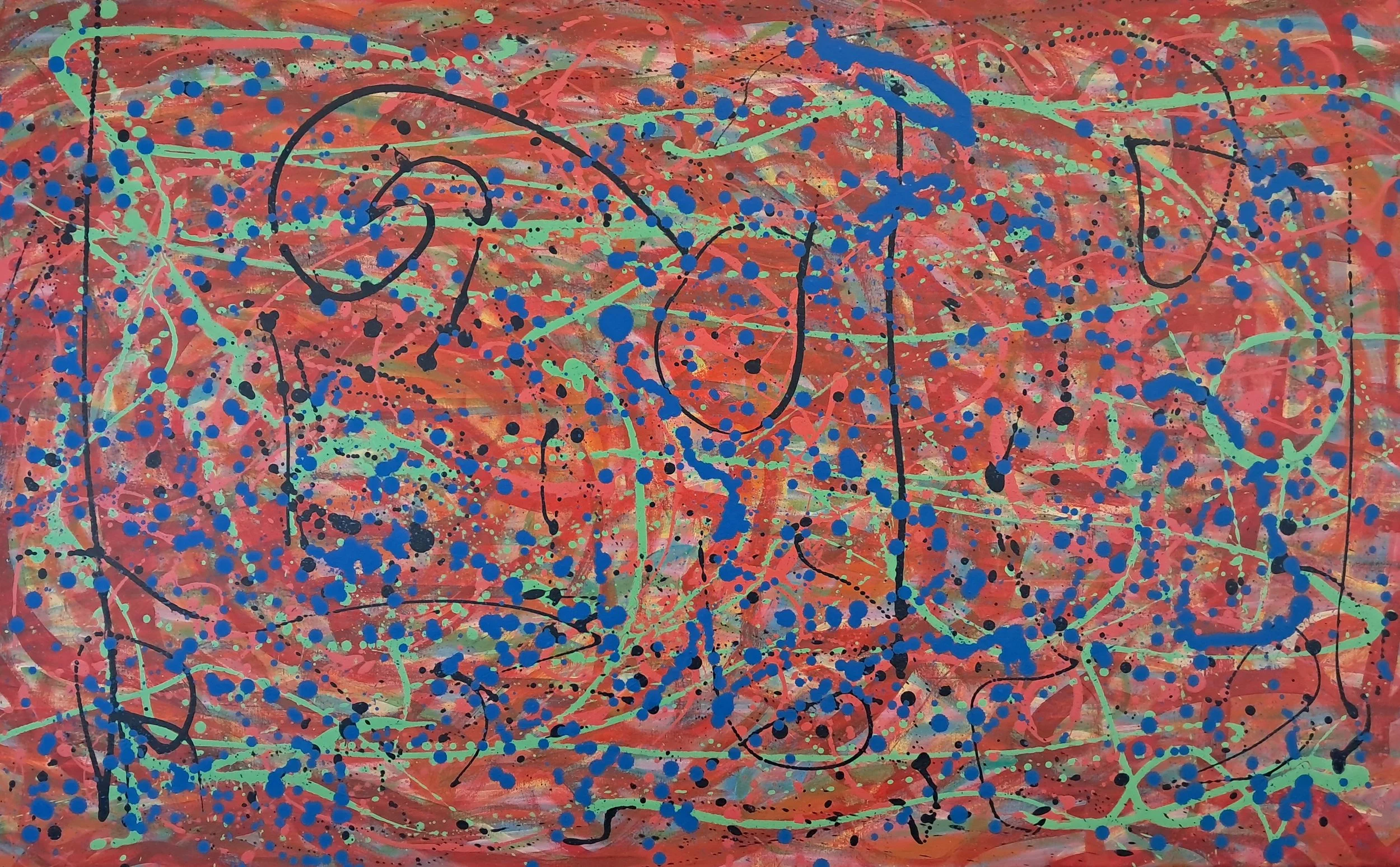 "The Subterrain", 30"x48", oils atop acrylics, completed August of 2024, for a suggested purchase amount of $750