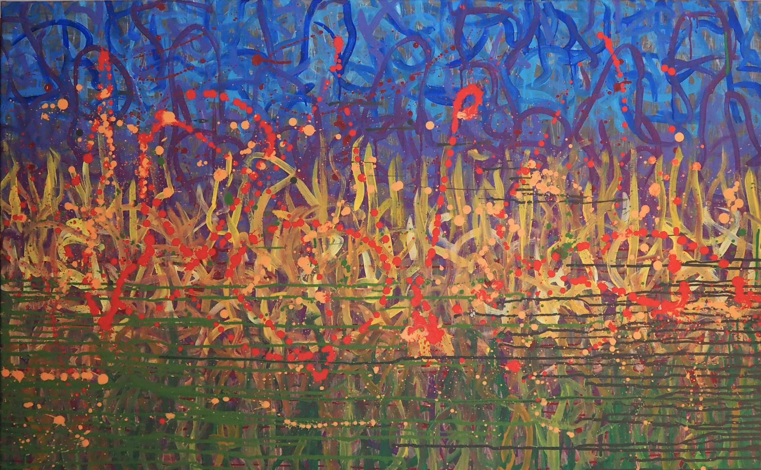 "Cantata", oils over acrylics on canvas, 48"x30". completed July of 2022; available for a suggested purchase amount of $800