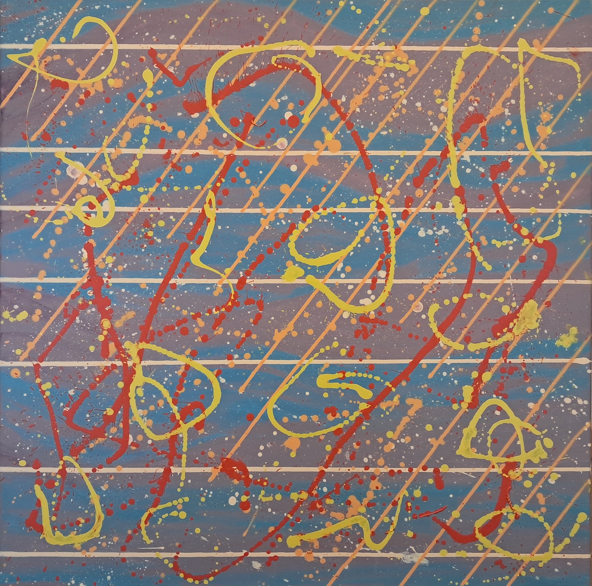 "Sweet Home Chicago", 36"x36", oils atop acrylics, completed August of 2024, for a suggested purchase amount of $700