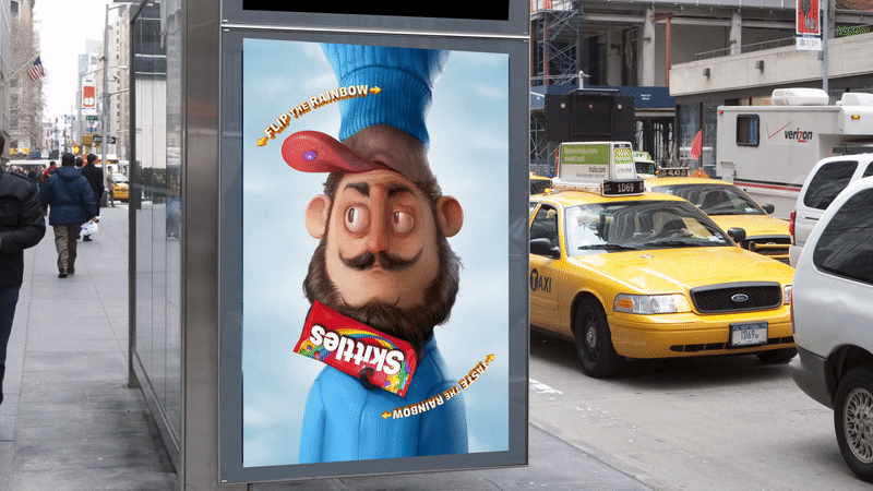 Skittles Flip Bus Shelter.gif