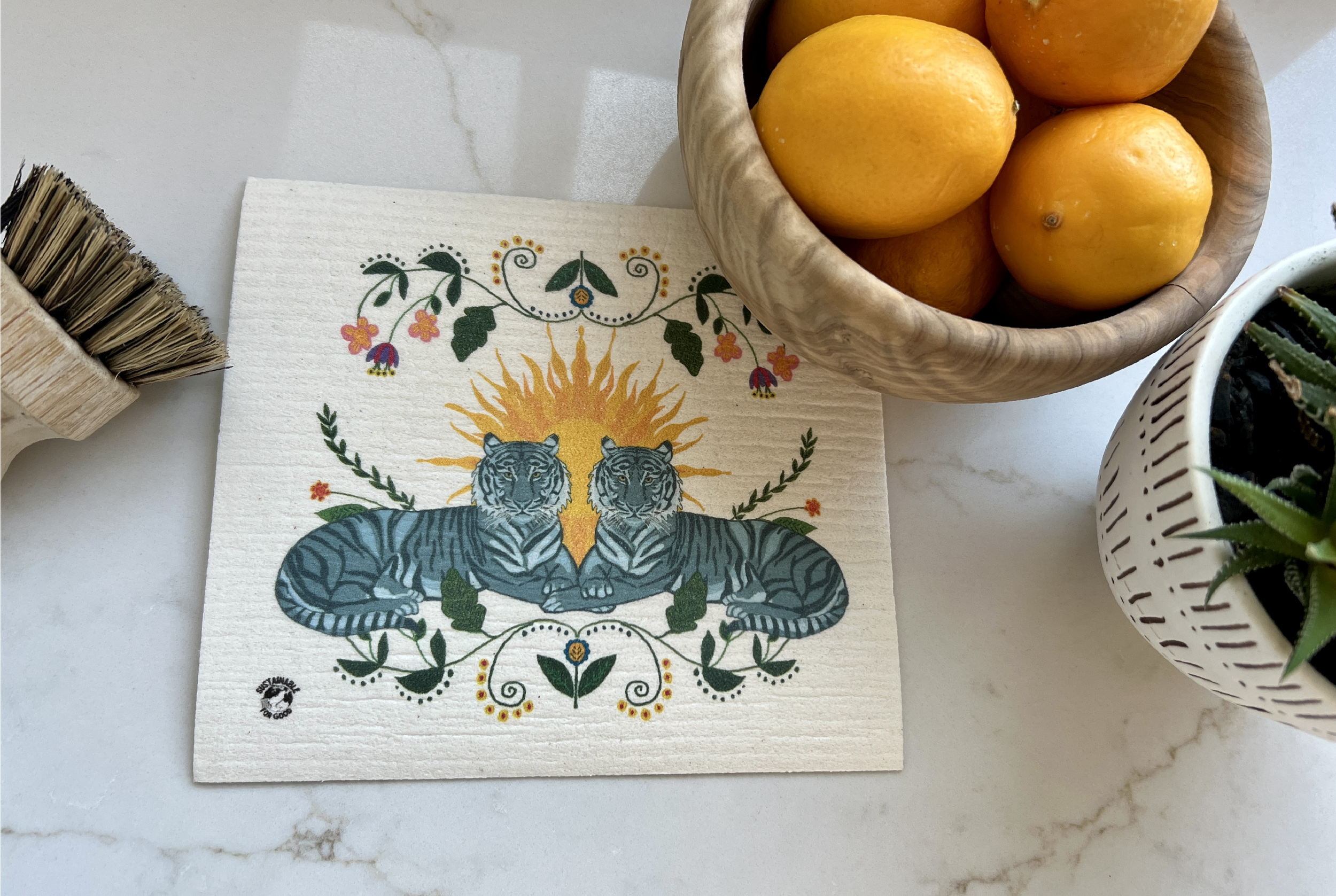 Swedish Dishcloth-Blue Cheetahs