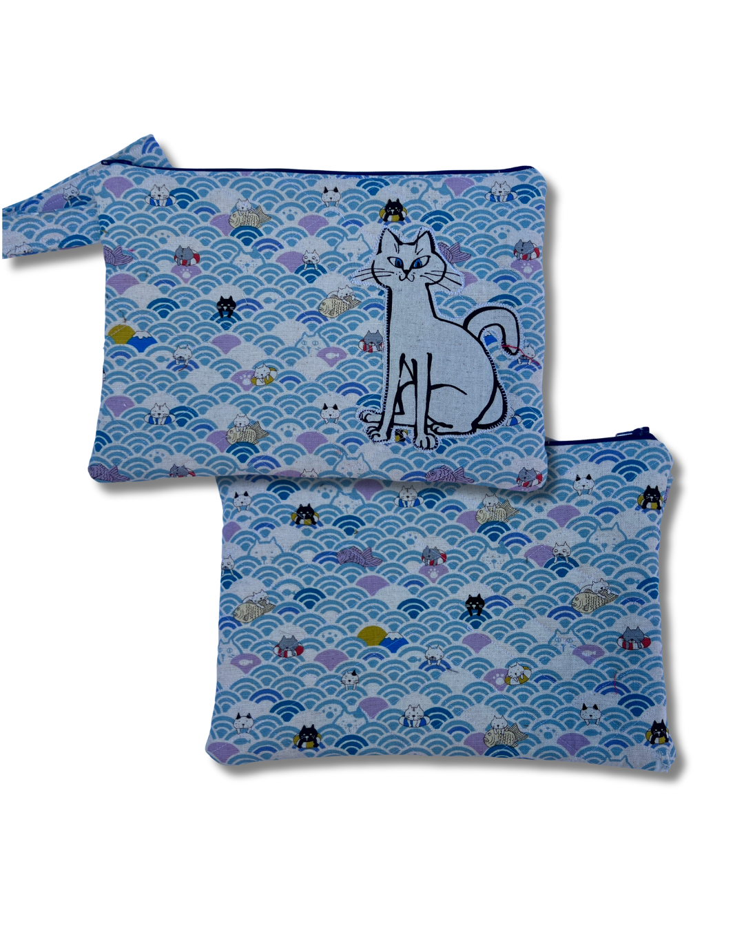 A sea of cats- Quilted Appliqué Pouch