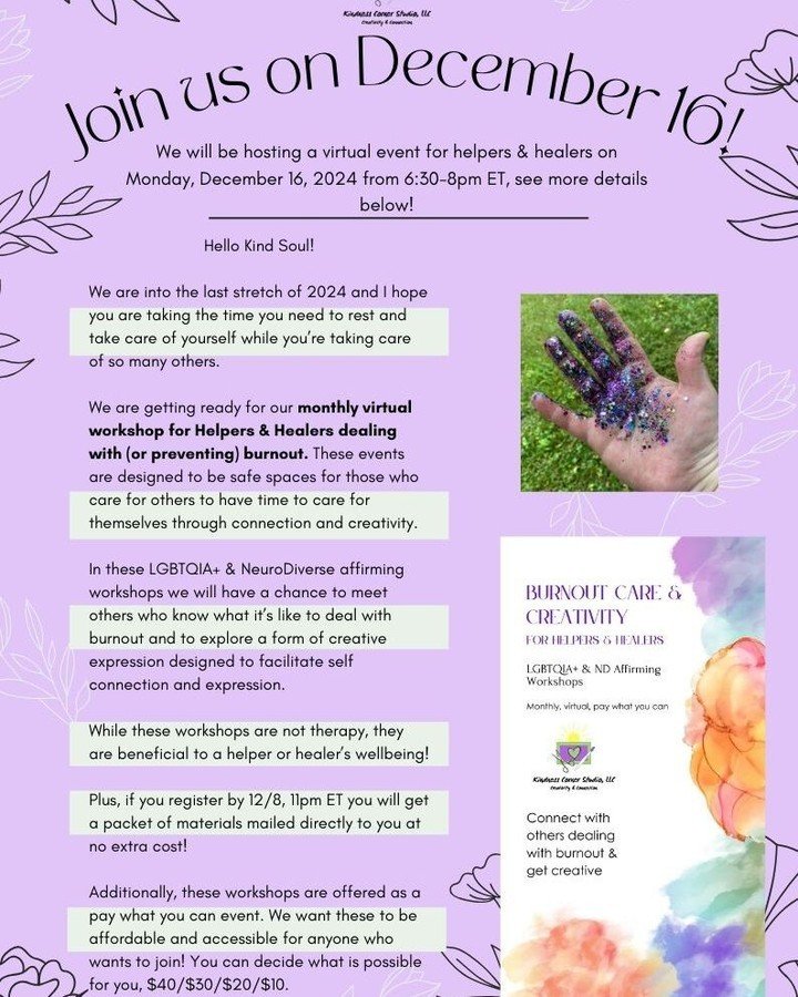 [Campaign URL] Our most recent mailing list email is up! Want to join the list and never miss another update about creative workshops from Kindness Corner Studio? Sign up here today: https://mailchi.mp/ffe0119c0f65/kindness-corner-studio-email-sign-u