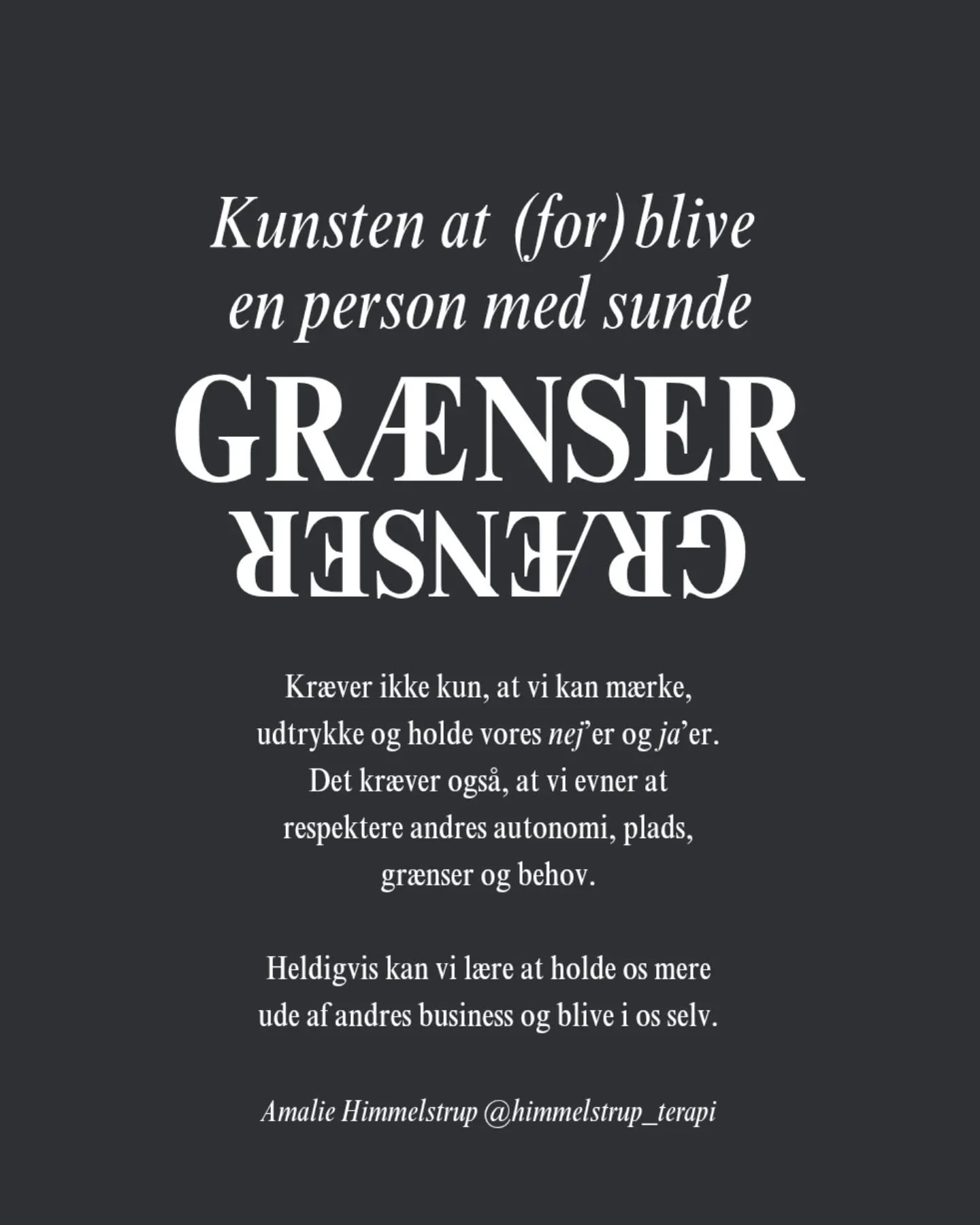 Hvis du er vokset op i en familie, hvor sunde gr&aelig;nser ikke har v&aelig;ret konsekvente, s&aring; kan afgr&aelig;nsning, sund differentiering og tryg tilknytning i din relationer h&oslash;jst sandsynligt ogs&aring; v&aelig;re sv&aelig;rt for dig