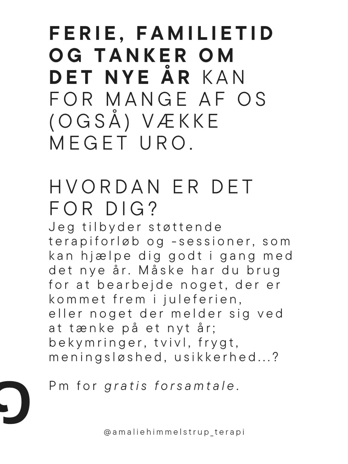 Jeg er helt med dig ~

...og jeg har ledige tider efter nyt&aring;r, hvis du har brug for terapi og sparring.

Alt er velkomment.

Pm for gratis forsamtale eller book via min hjemmeside, hvis det kalder p&aring; dig.

..og godt nyt&aring;r til dig, l