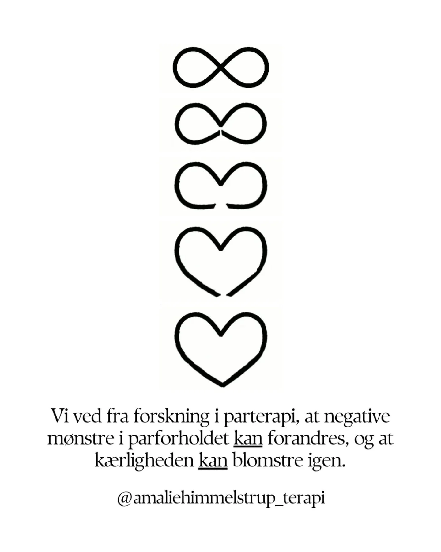 PARTERAPI ~ jo f&oslash;r, jo bedre, hvis I vil forebygge.

Det kan faktisk godt blive bedre
- der er h&aring;b 🌿

I skal 'bare' g&oslash;re noget nyt, og noget andet, end det I plejer...

Og det bliver hurtigt muligt, n&aring;r en tredje uvildig pa