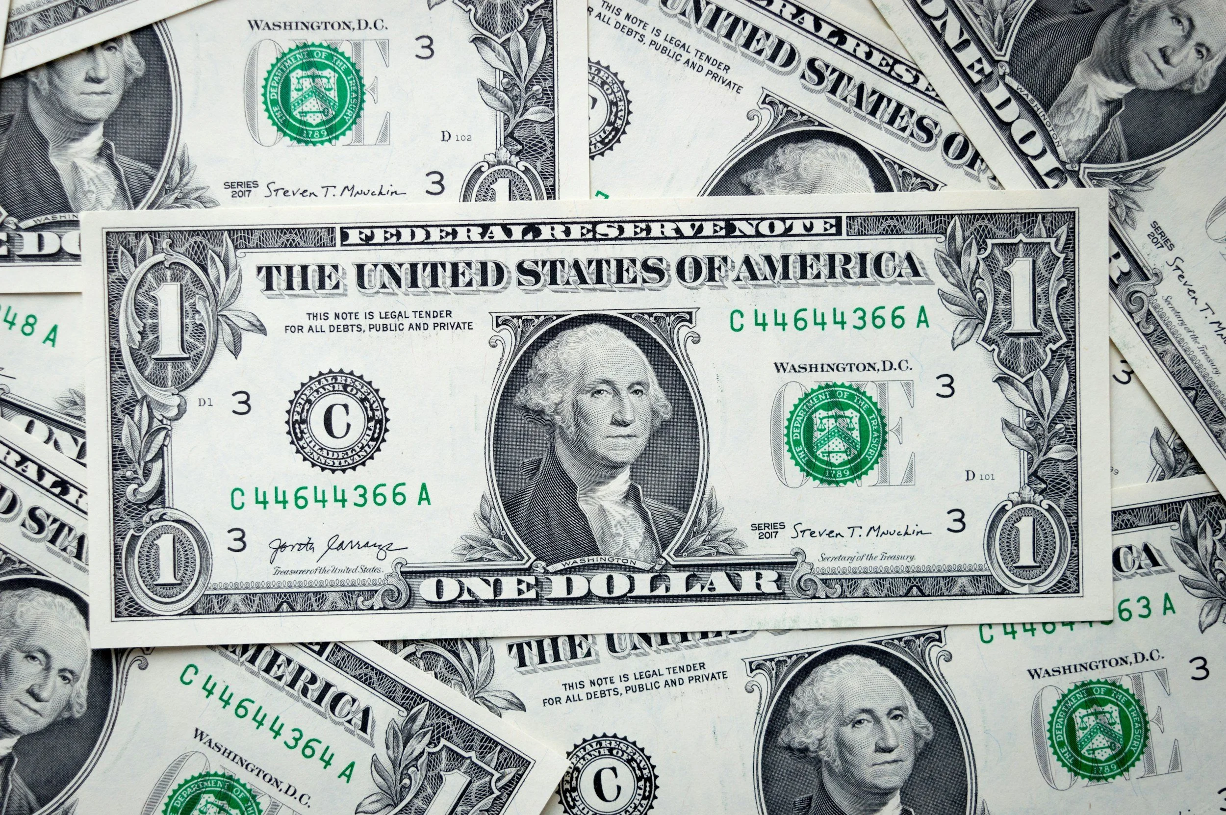 $ bills with large $1 bill