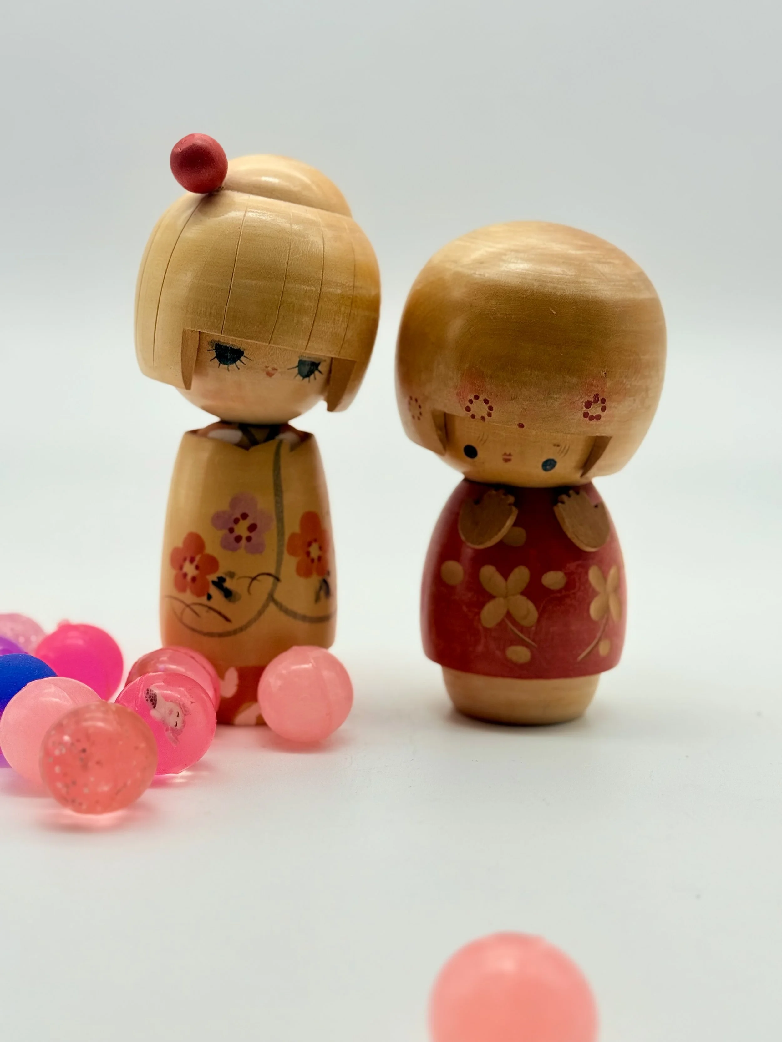 Vintage Kokeshi Wooden Dolls