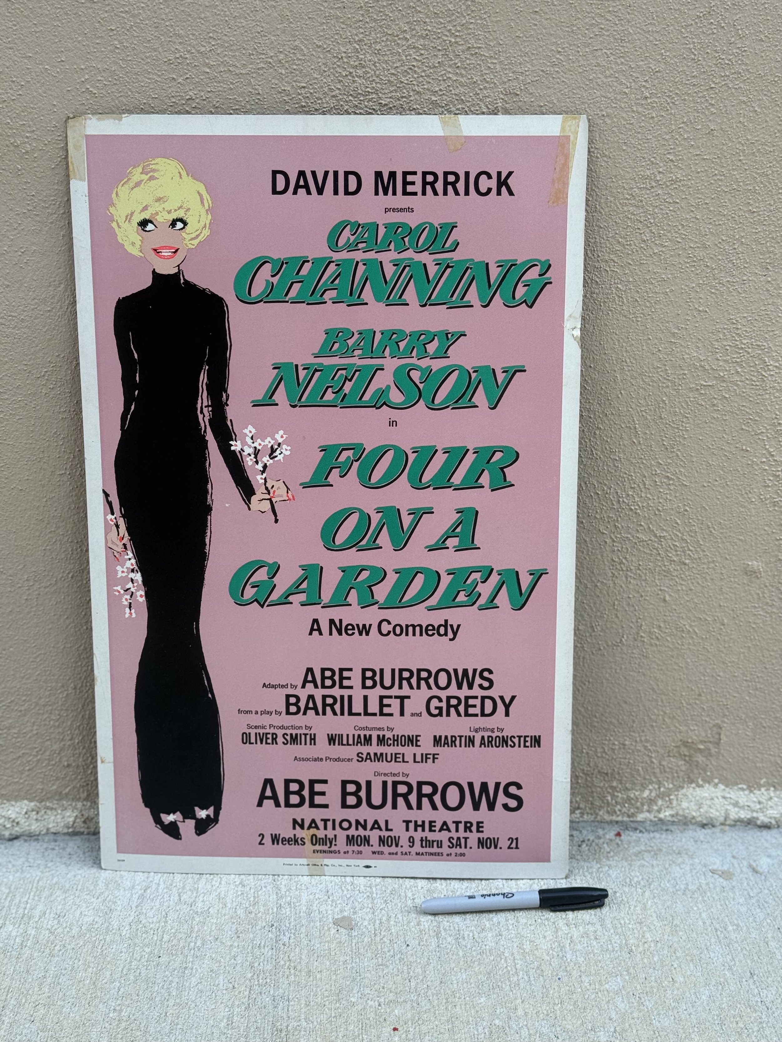 1971 Original Carol Channing Broadway Poster RARE