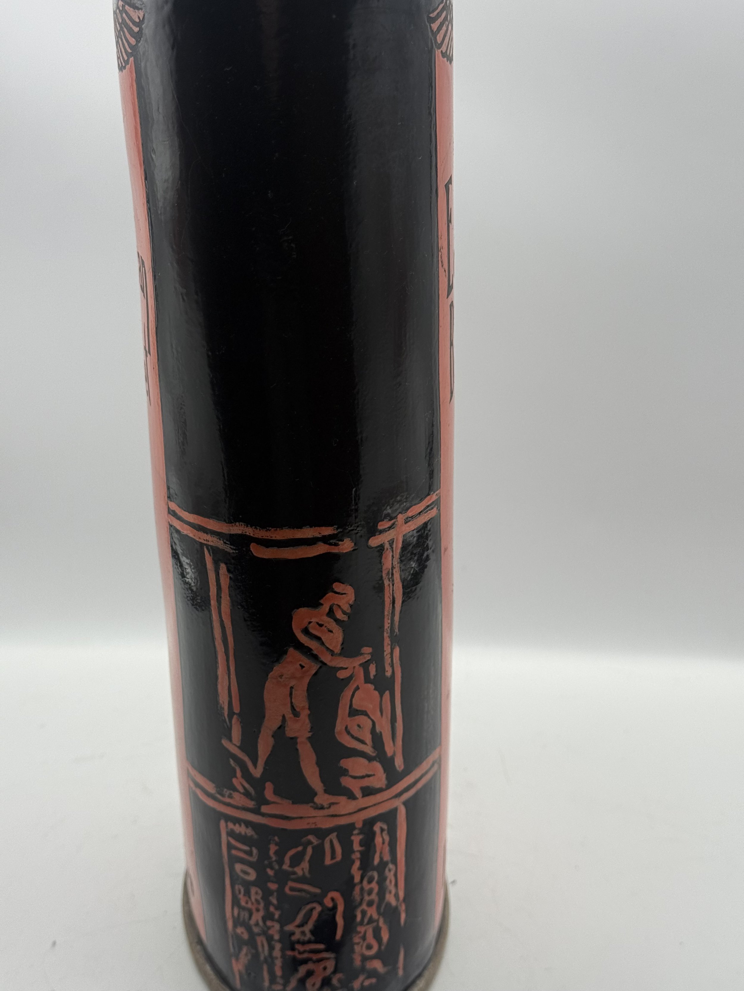 Side of the Egyptian Bouquet Talc showing the Egyptian figure