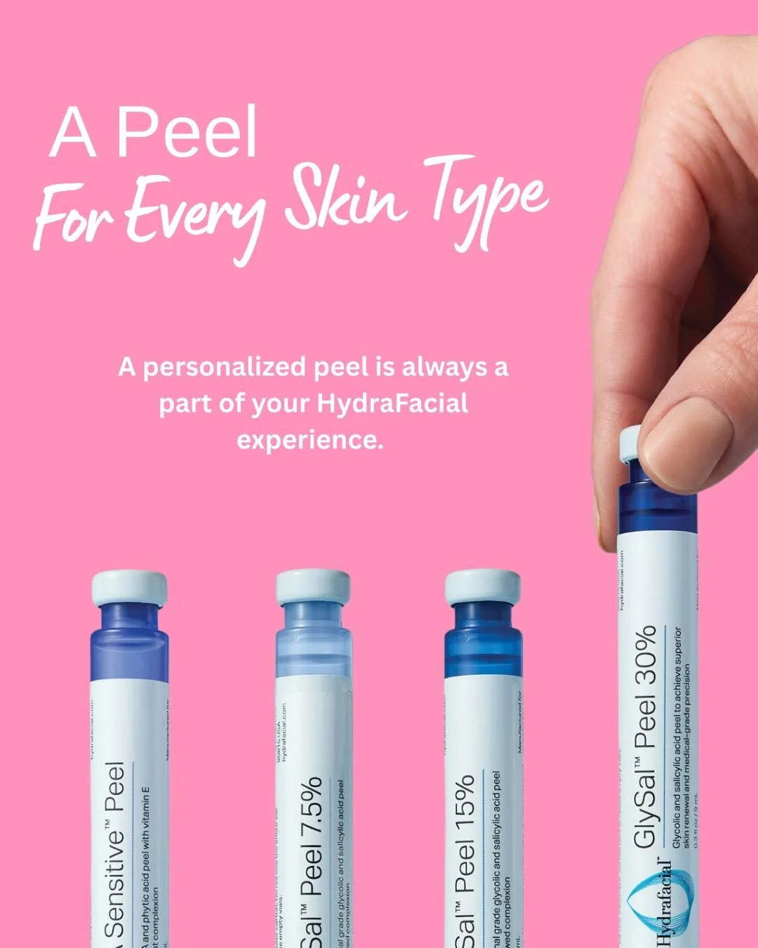 Your skin isn&rsquo;t one-size-fits-all 💁🏻&zwj;♀️
Neither is your HydraFacial.
4 peel levels. Fully customized. Real results ✨&rdquo;

#hydrafacial #glycolicacidpeel #salicylicacid #chemicalpeels #nopeelpeel