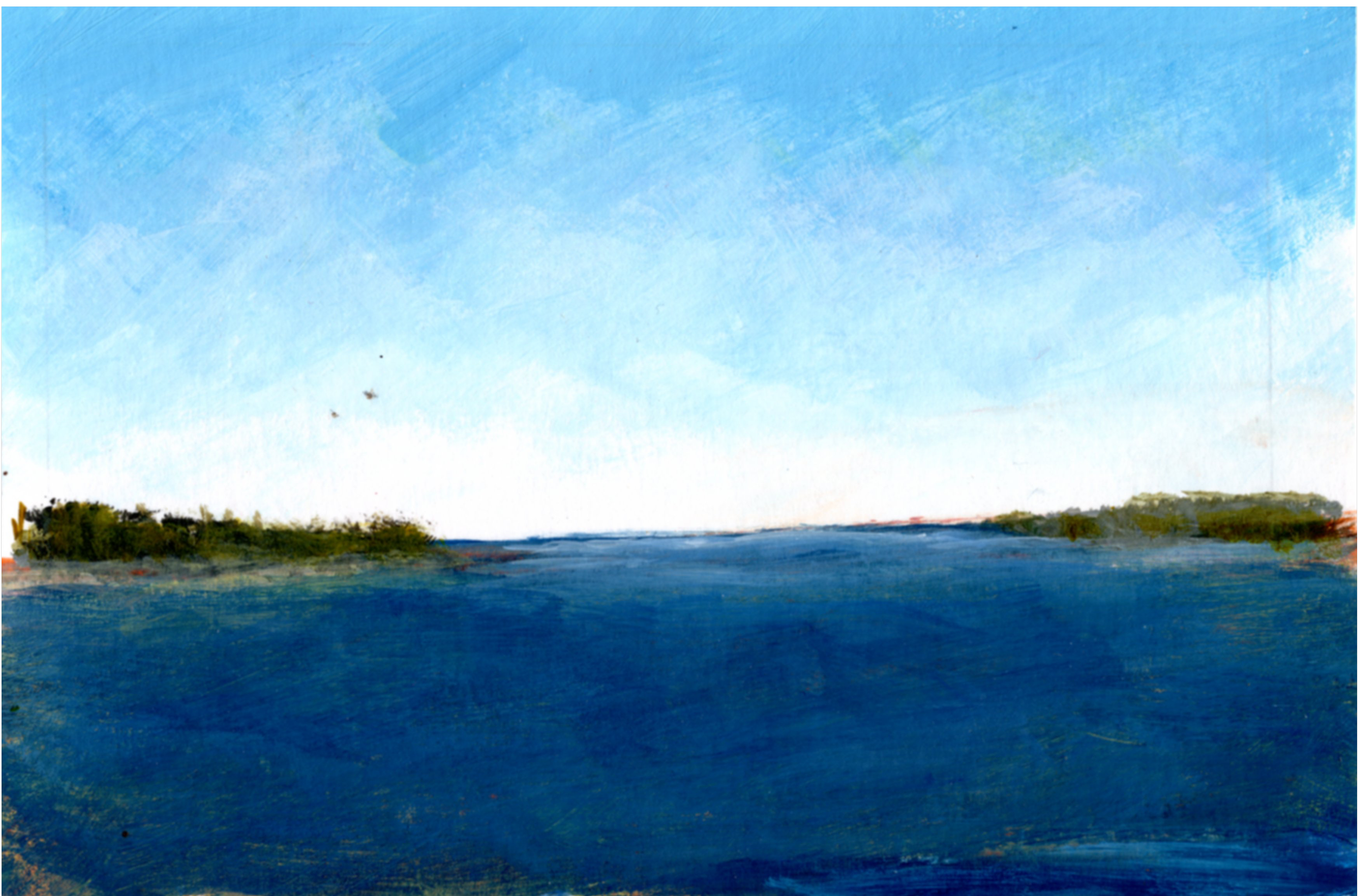 Itty Bitty Beachscape, acrylic on paper