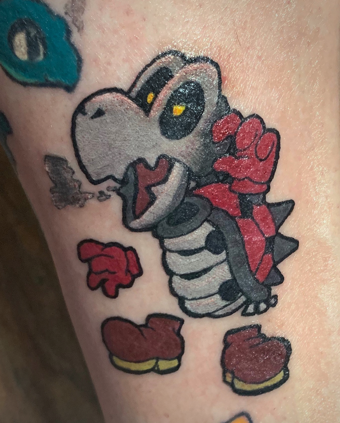 Atomic Town and Country  Dry bones from Super Mario Bros Done by Aeron  Check him out at the shop all month long newtattoo supermario  atomictattoos tampa florida townandcountry tattoos tattooedguys  bestinthebay 
