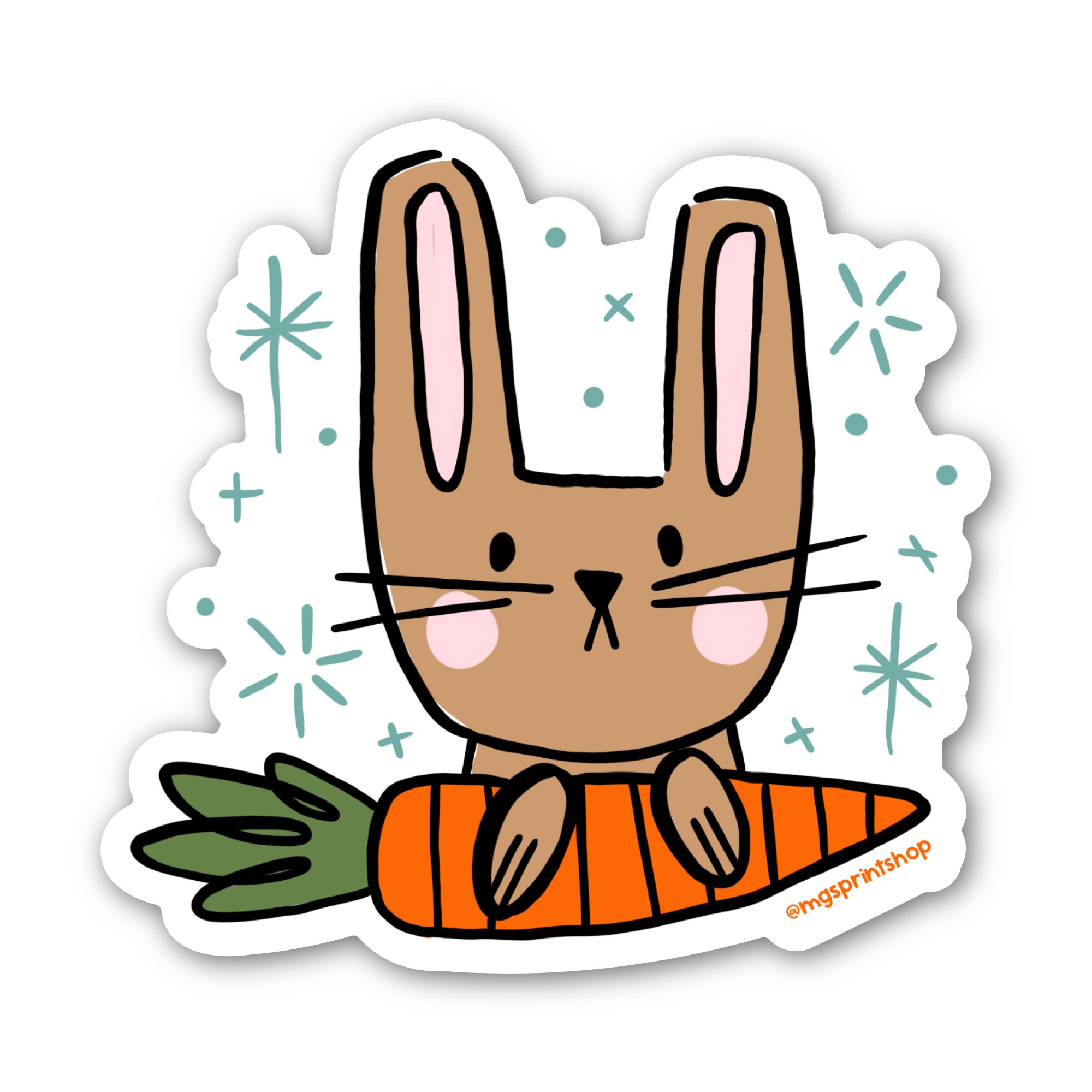 Brown Bunny Sticker Mgsprintshop Wicklines Stickers.jpg