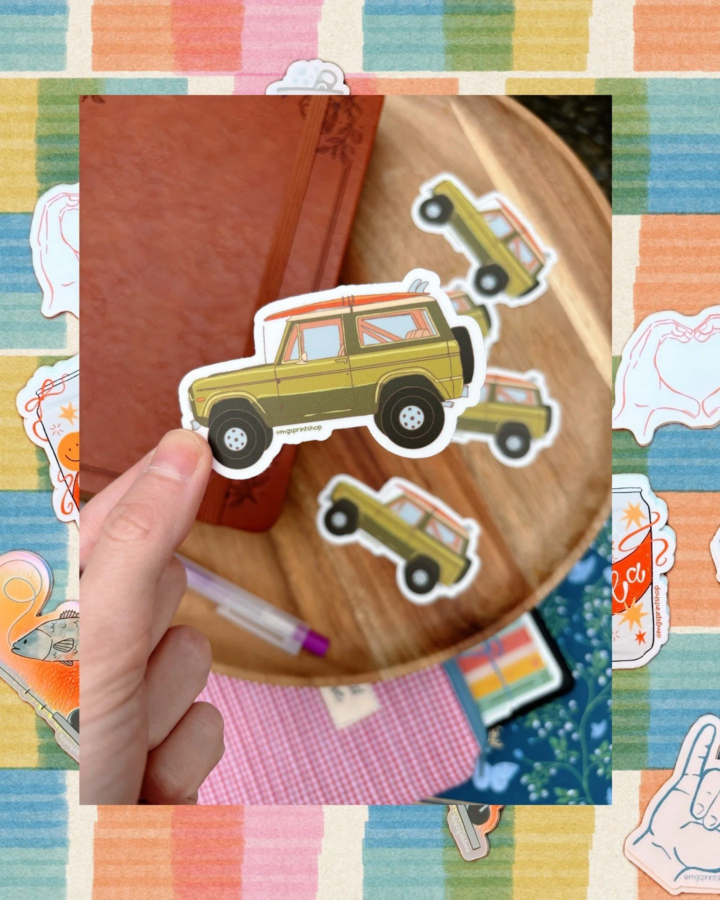 To be honest I'm not a big car person, but this car...this is a car I would be excited to drive! It's truly ready for any adventure🏕⁠
⁠
These stickers and more are available now on my profile!