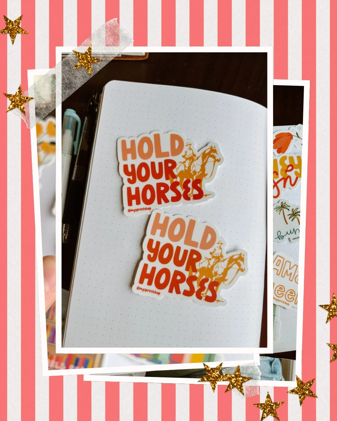 Hold your horses!! I just added a bunch of new stickers to the shop and I am so excited! There are new country cowgirl stickers (always love those) and then new scripture stickers too (helpful for scripture memory)!!⁠
⁠
My shop will be closed for mos