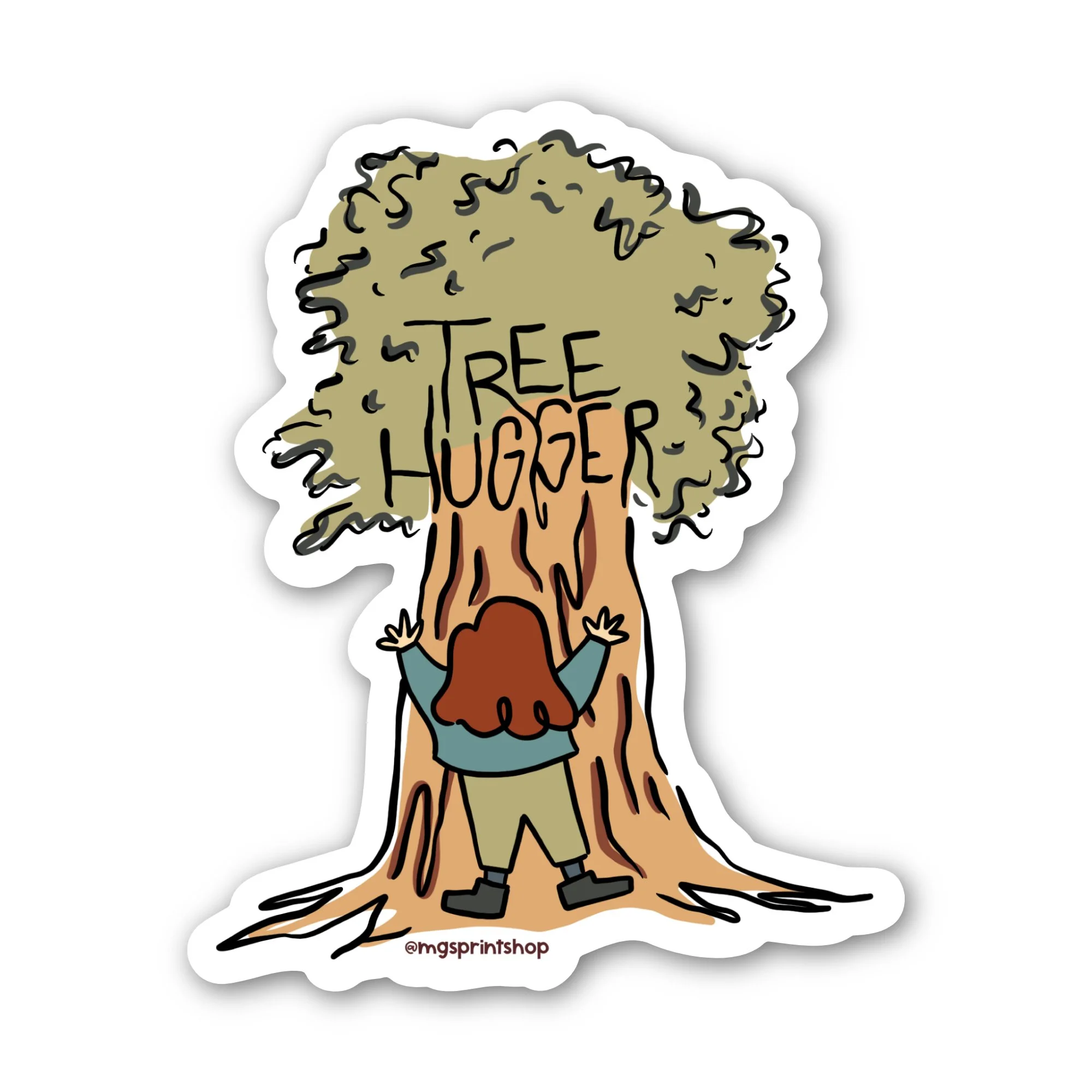 Tree Hugger Sticker Wicklines Mgsprintshop.jpg