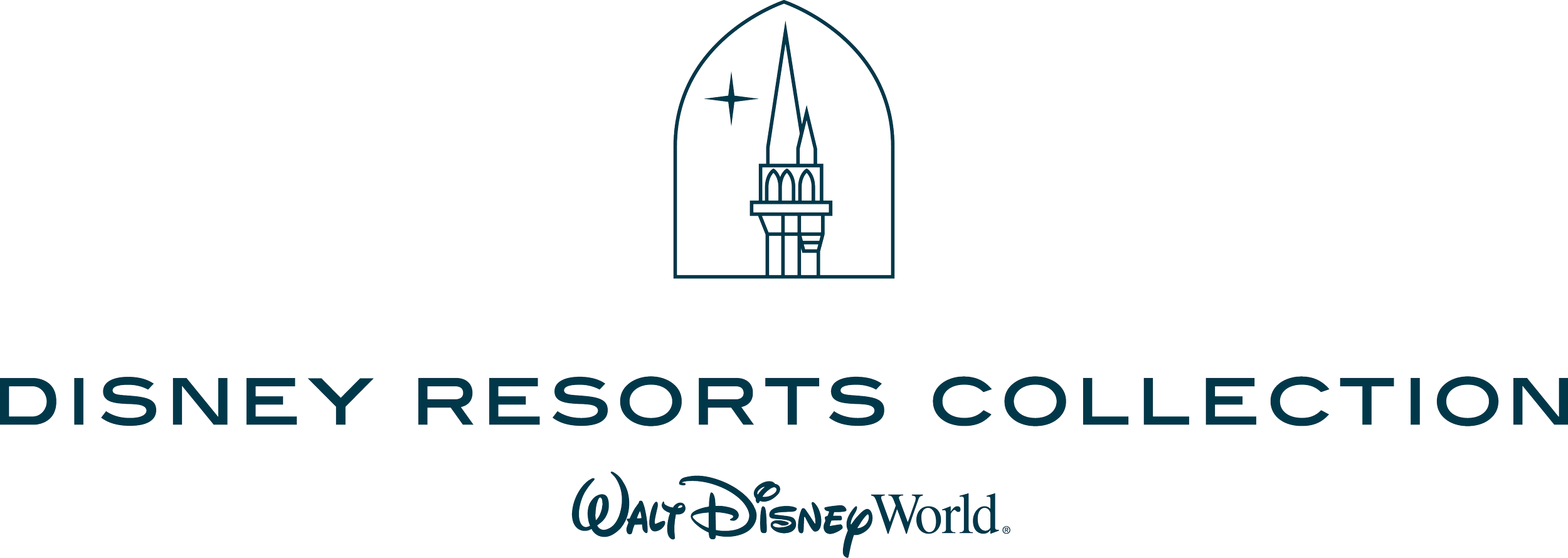 Disney Resorts Collection logo featuring a castle outline with a star and the words 'Disney Resorts Collection' and '(Walt Disney World)' beneath.