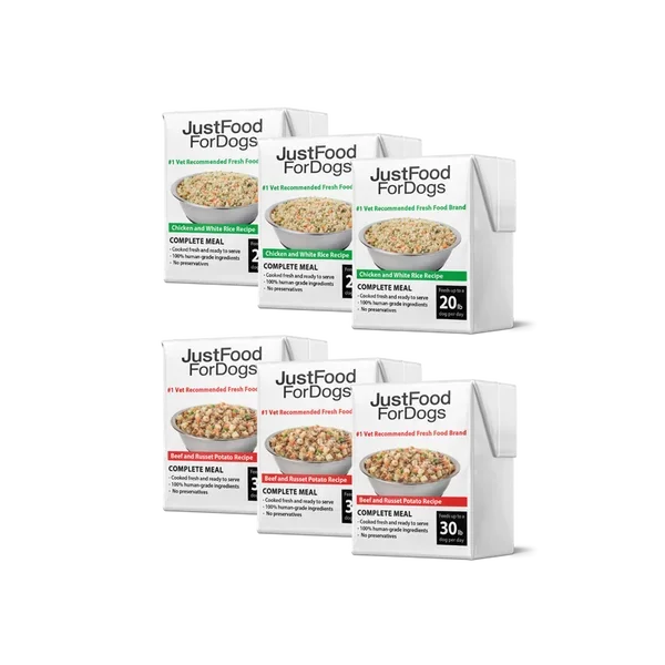 Beef and chicken dog food.